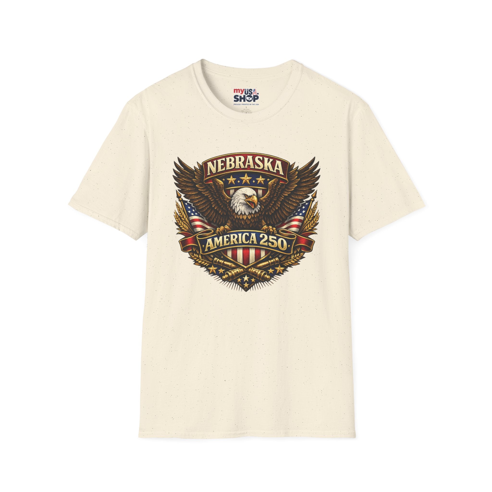 America 250 Nebraska Eagle T-Shirt — Patriotic USA State Tee
