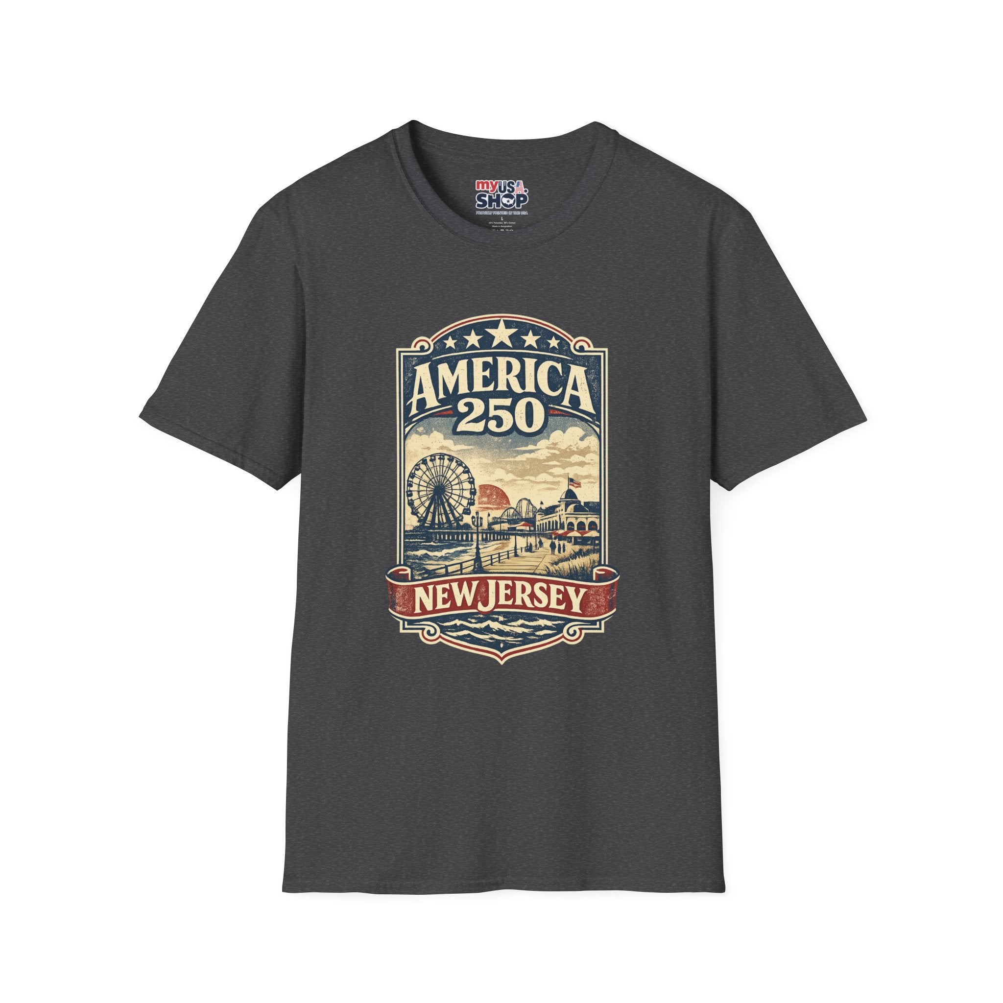 America 250 New Jersey Vintage Patriotic Graphic