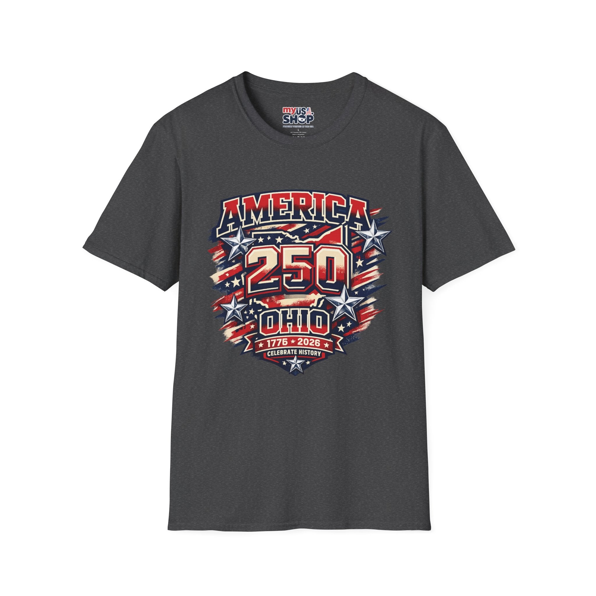 America 250 – Ohio Celebrating History Patriotic Vintage Tee Design