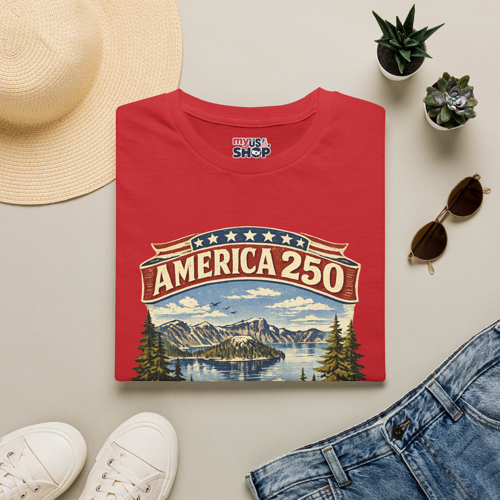 America 250 X Oregon Shirt — Explore The Wild Adventure Graphic Tee