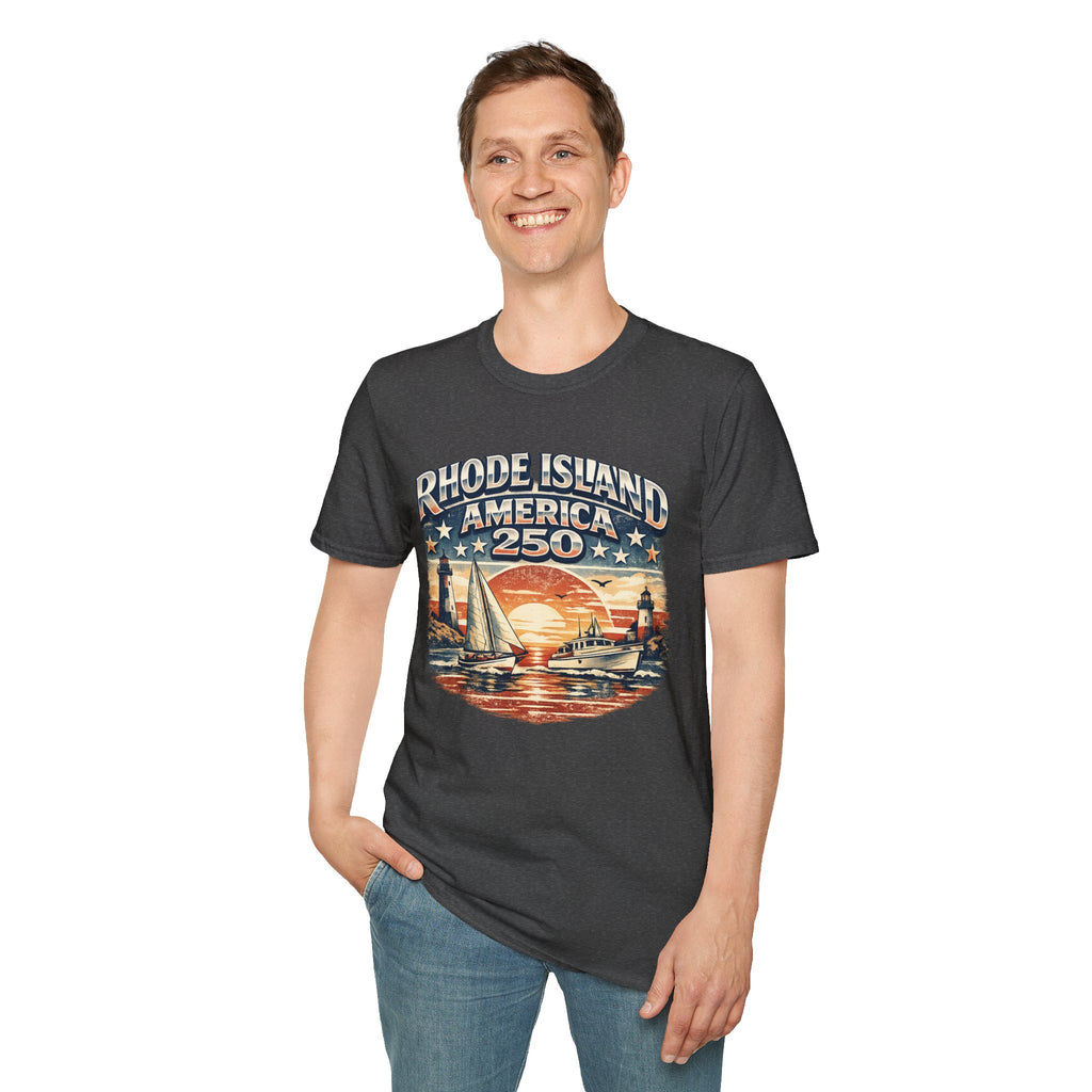 Rhode Island America 250 Shirt — Nautical Sunset Sailing Tee