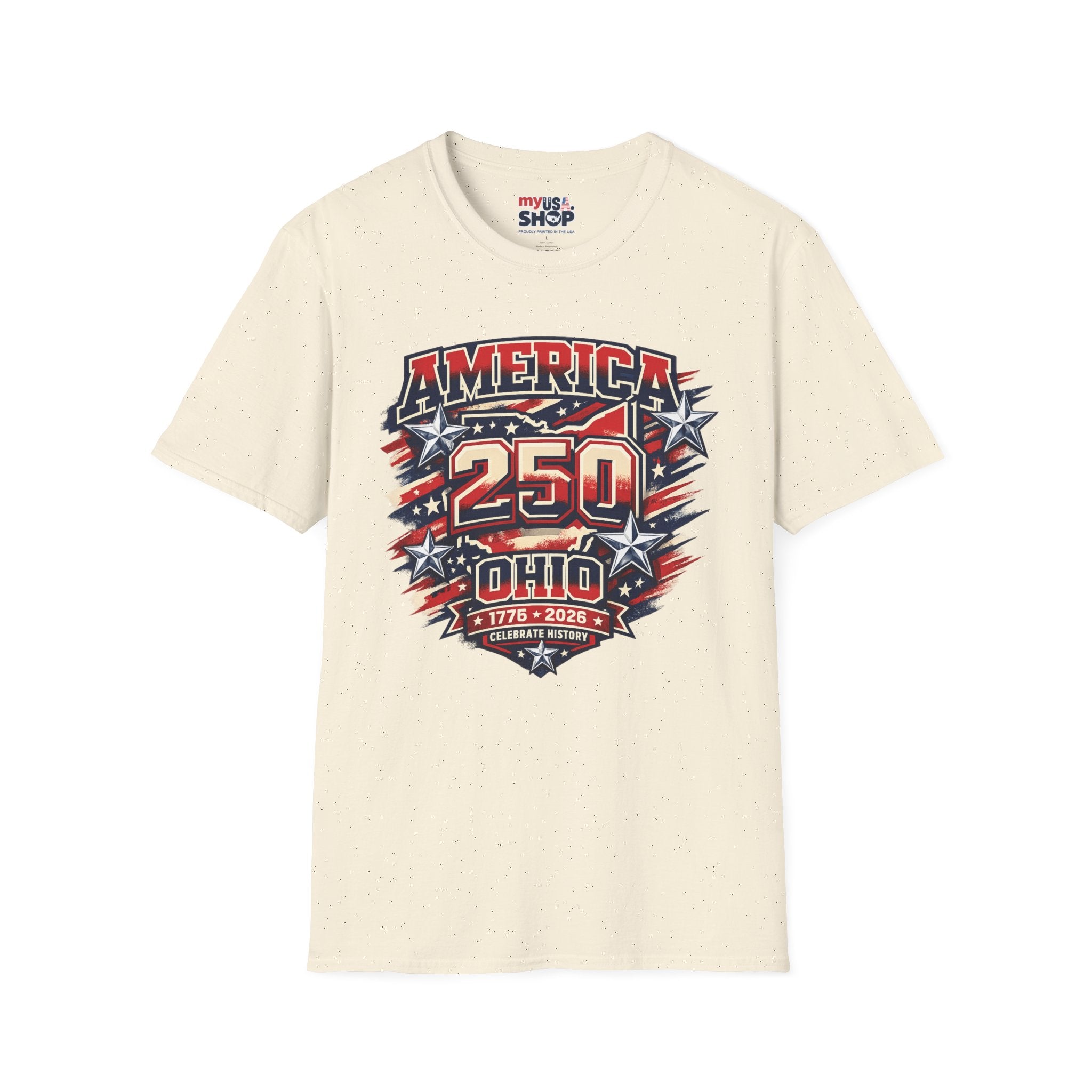 America 250 Ohio Commemorative T-Shirt — 250th Anniversary Patriotic Tee