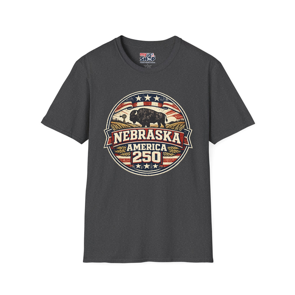 Nebraska Buffalo Retro T-Shirt — America 250 Vintage State Pride Tee