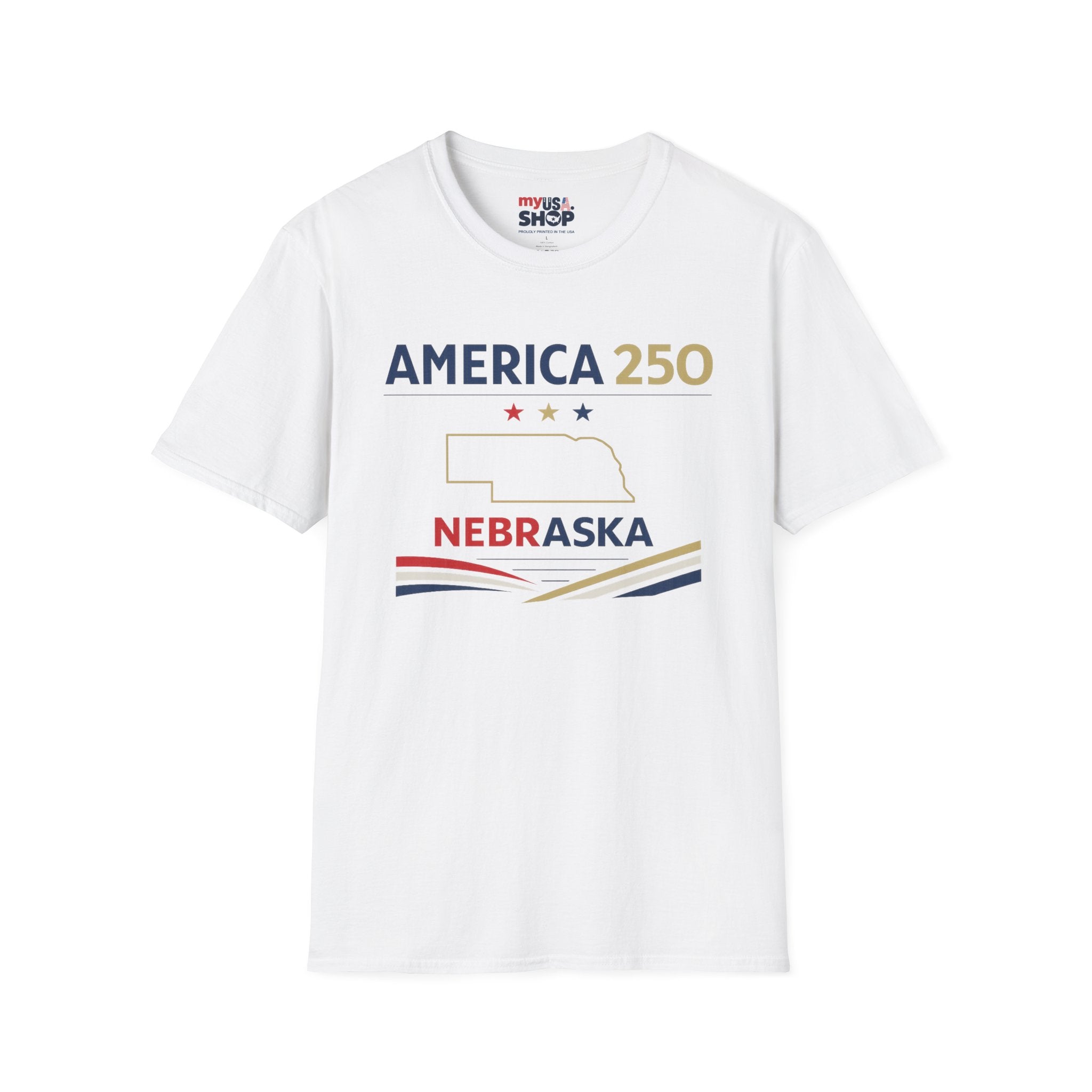 America 250 Nebraska T-Shirt — Patriotic State Pride Tee