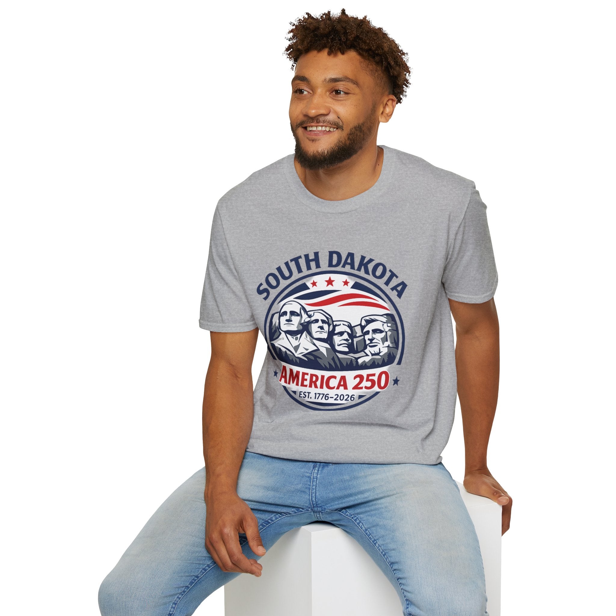America 250 South Dakota T-Shirt — Classic Patriotic Badge Graphic Tee