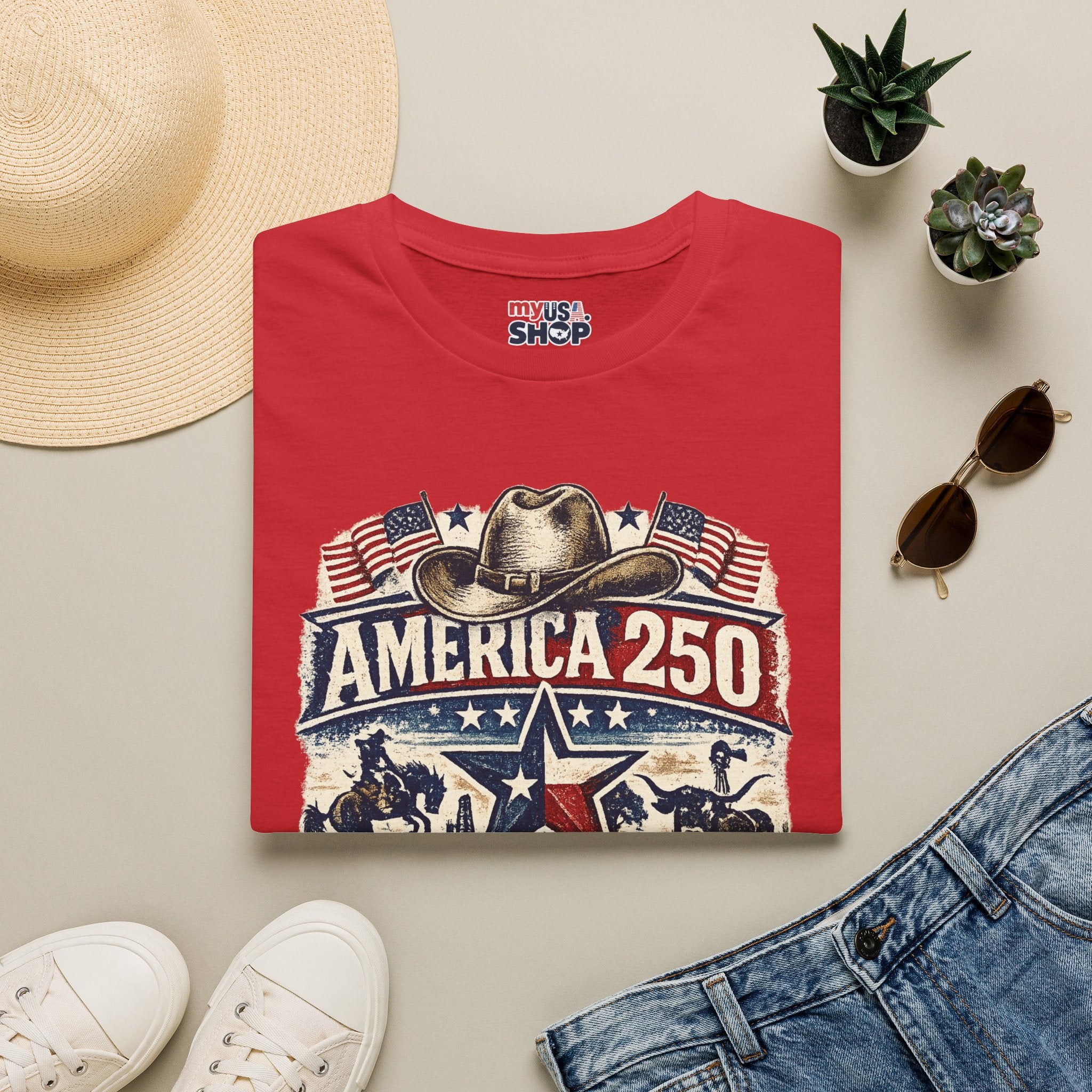 America 250 Texas T-Shirt — Western Heritage Graphic Tee