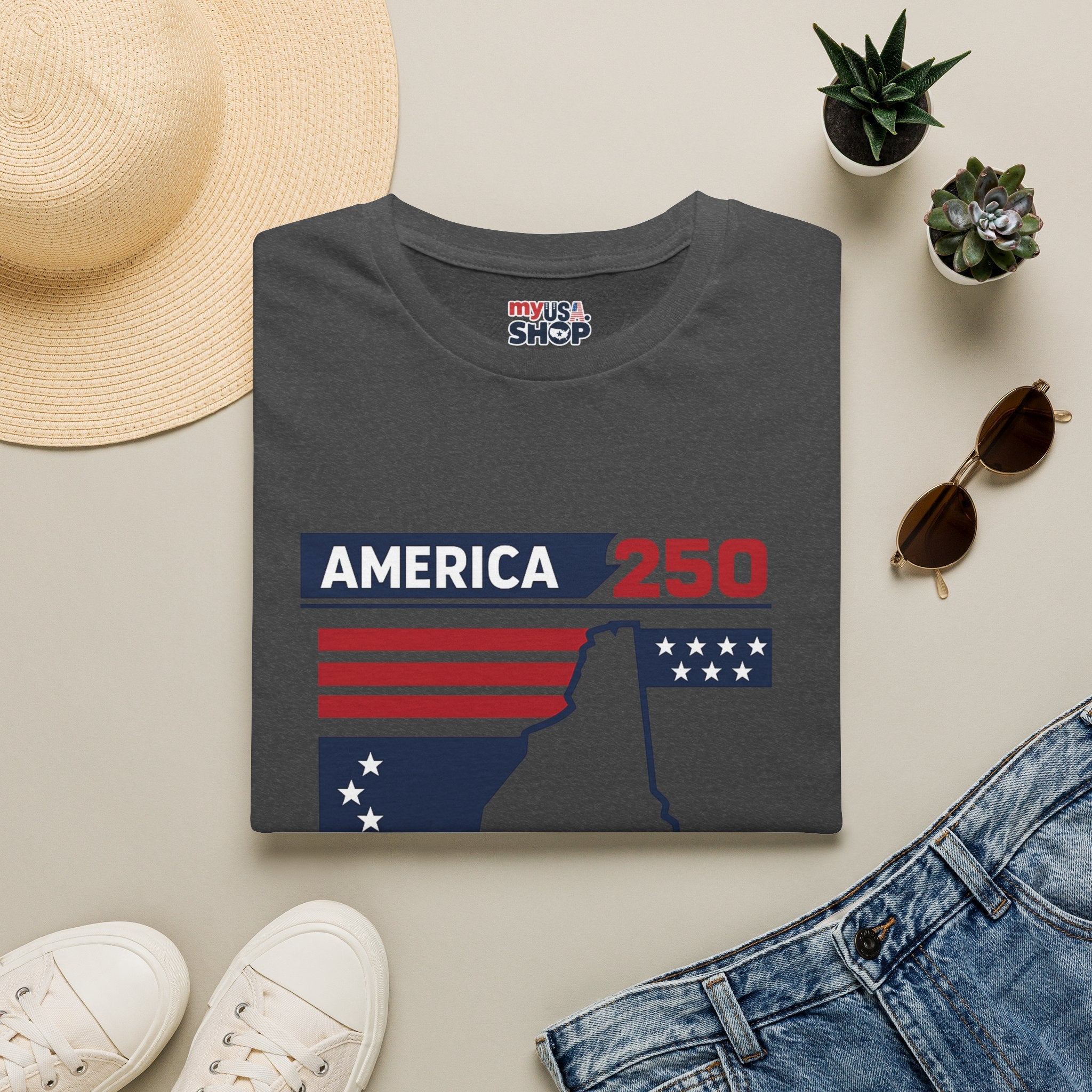 America 250 x New Hampshire Map