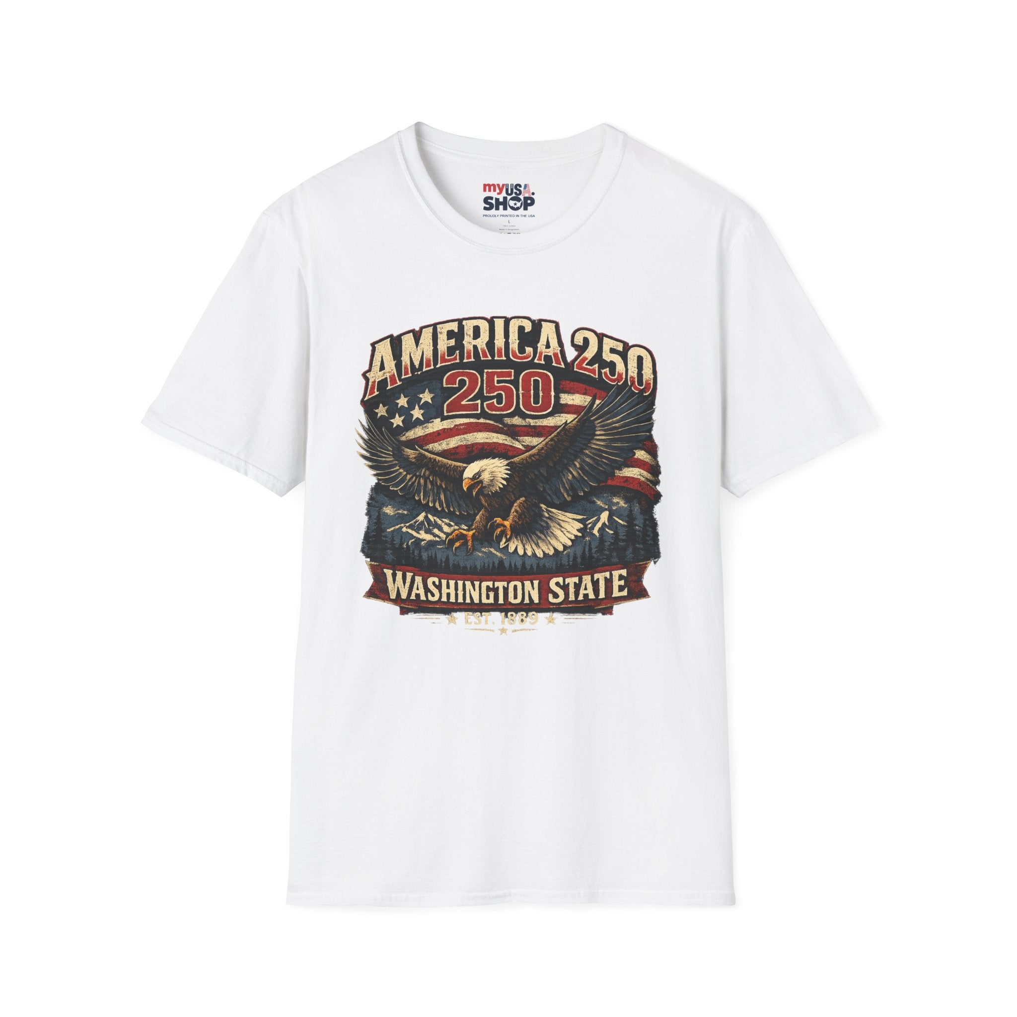 America 250 Eagle T-Shirt — Washington State Patriotic Tee