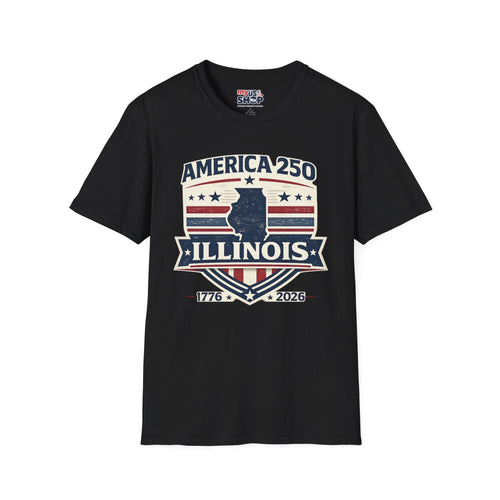 America 250 Illinois T-Shirt — 1776–2026 USA State Pride Tee