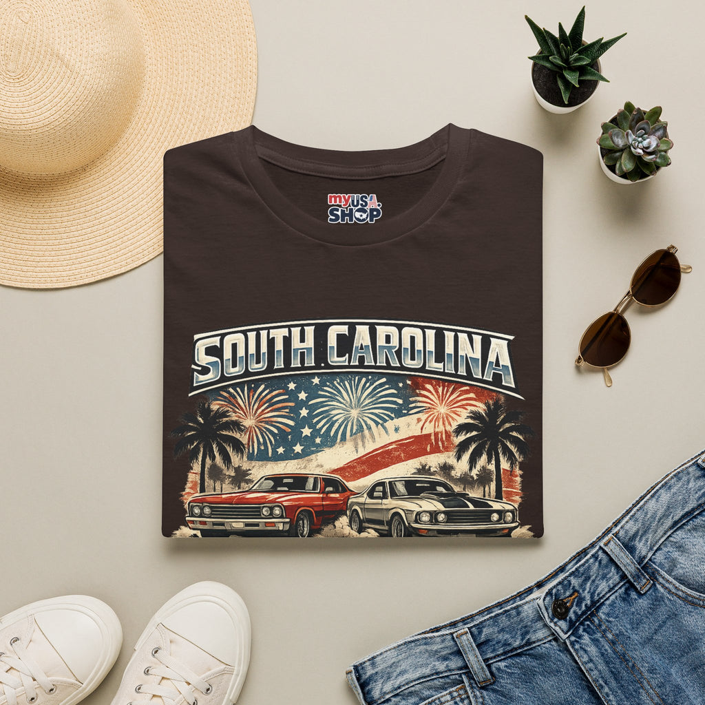 America 250 South Carolina Retro Fireworks T-Shirt