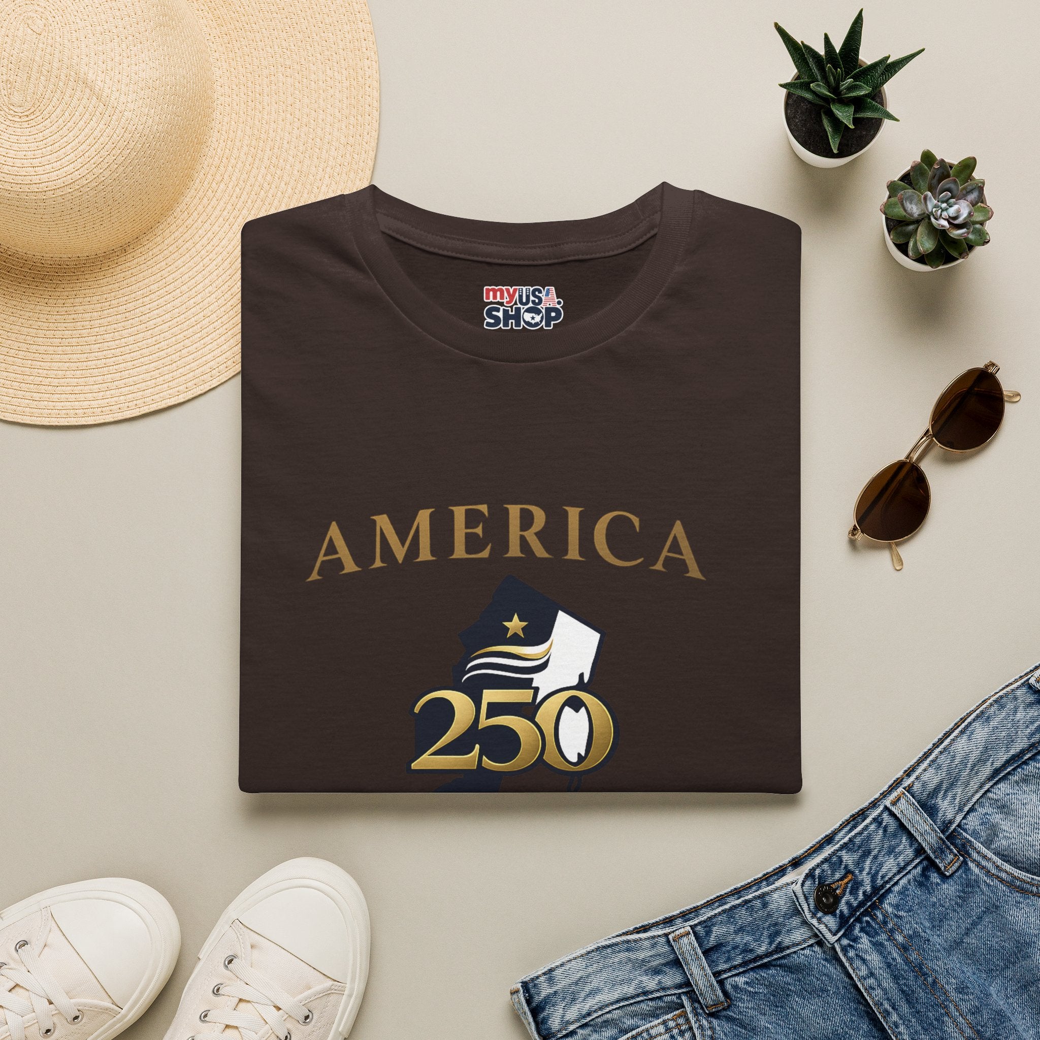 America 250 x New Jersey— Golden Map