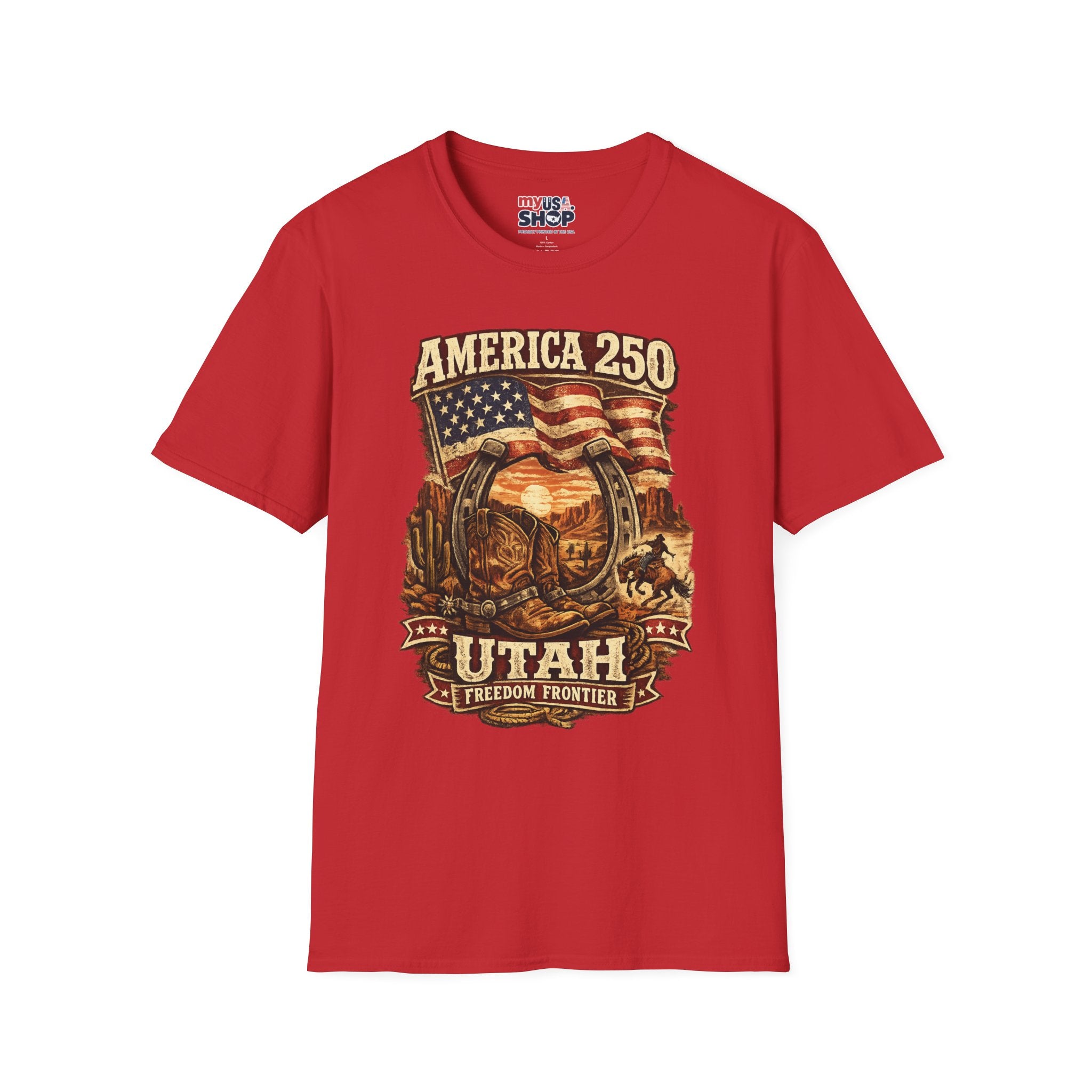 America 250 Utah T-Shirt — Freedom Frontier Western Graphic Tee