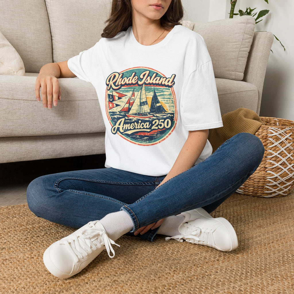 Rhode Island America 250 Shirt — Vintage Sailing Regatta Graphic Tee