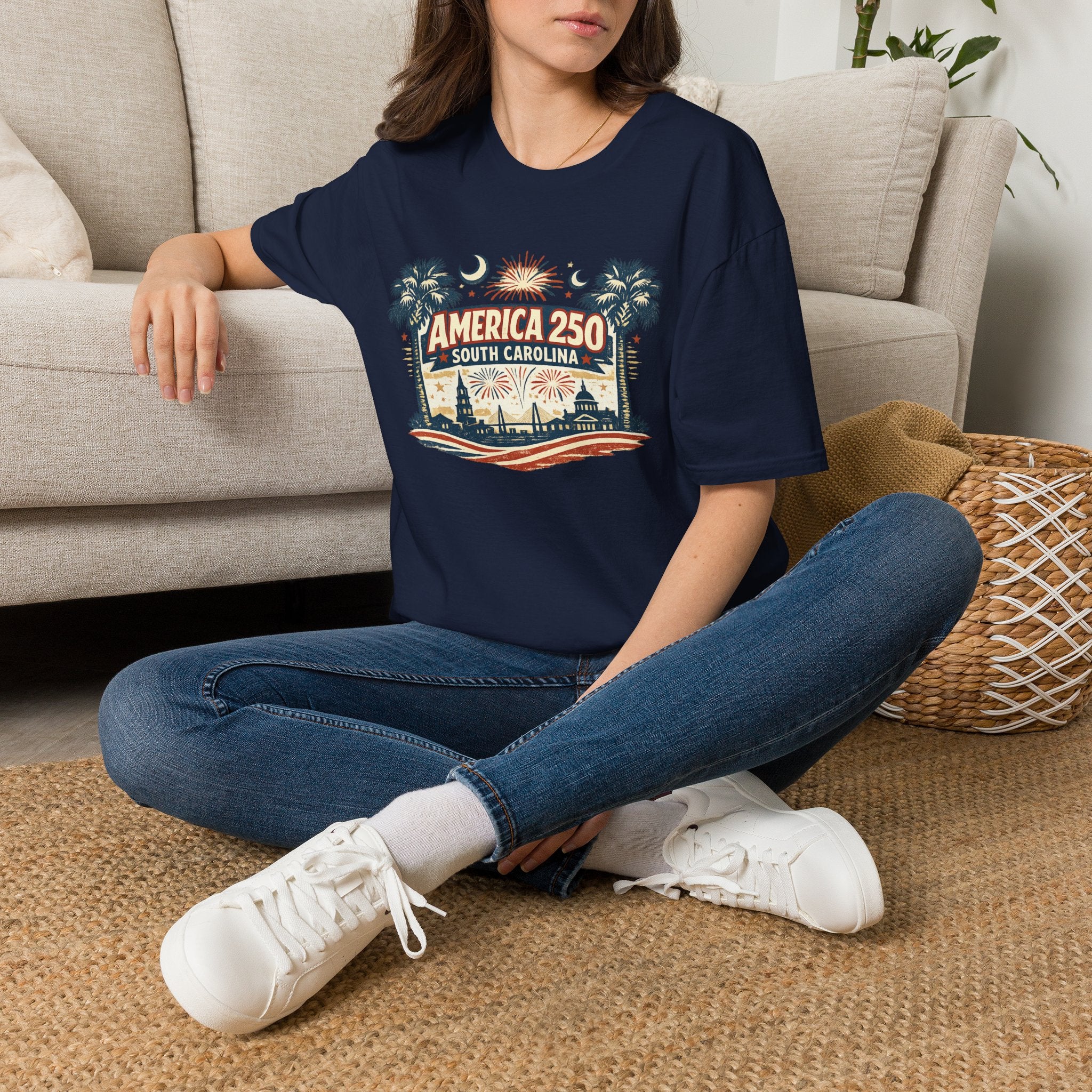 America 250 South Carolina T-Shirt — Palmetto Fireworks Celebration Tee
