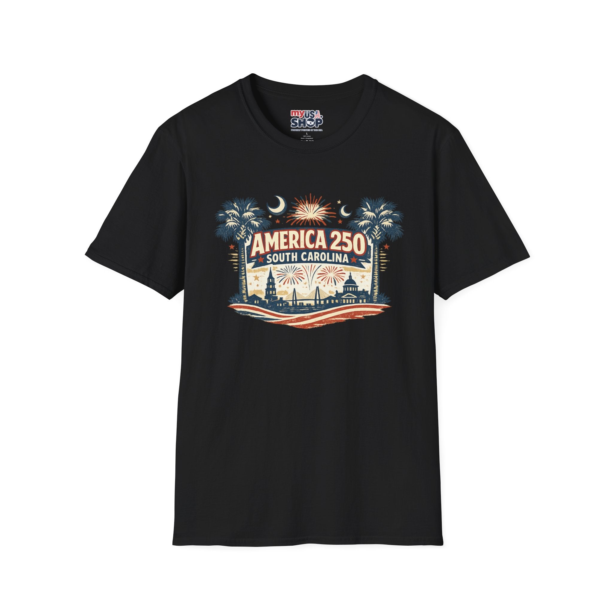 America 250 South Carolina T-Shirt — Palmetto Fireworks Celebration Tee