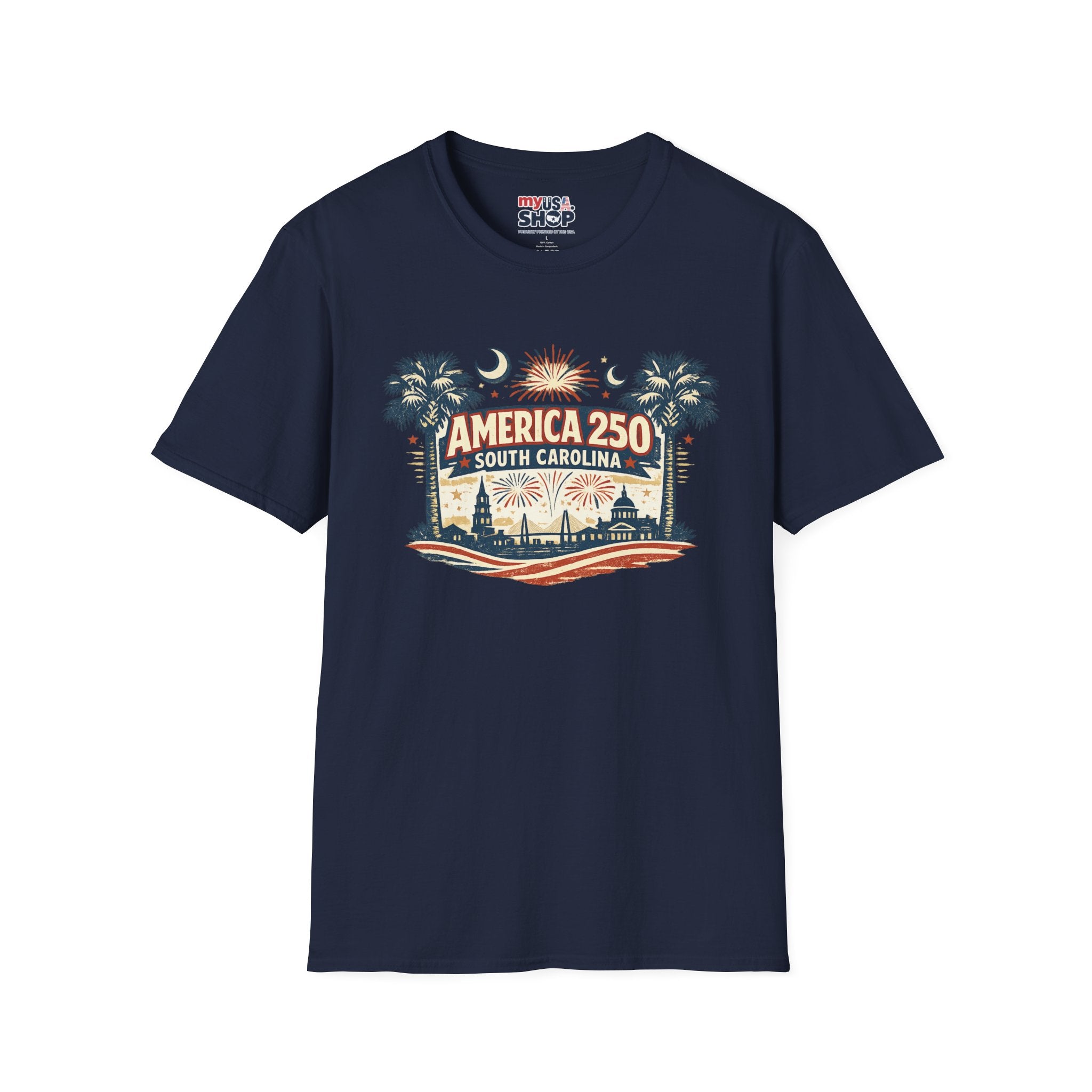 America 250 South Carolina T-Shirt — Palmetto Fireworks Celebration Tee