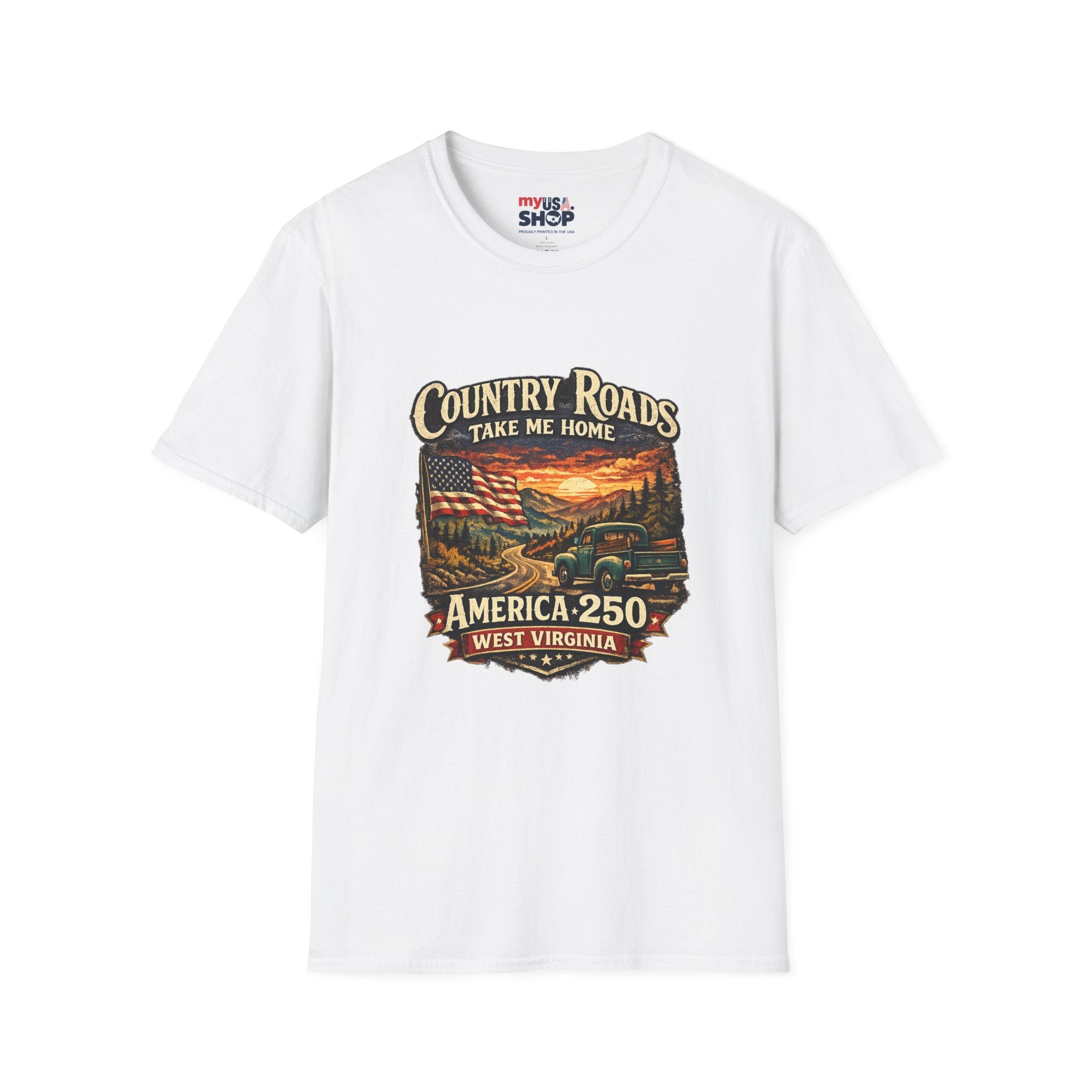 America 250 T-Shirt — "Take Me Home" West Virginia Scenic Graphic Tee