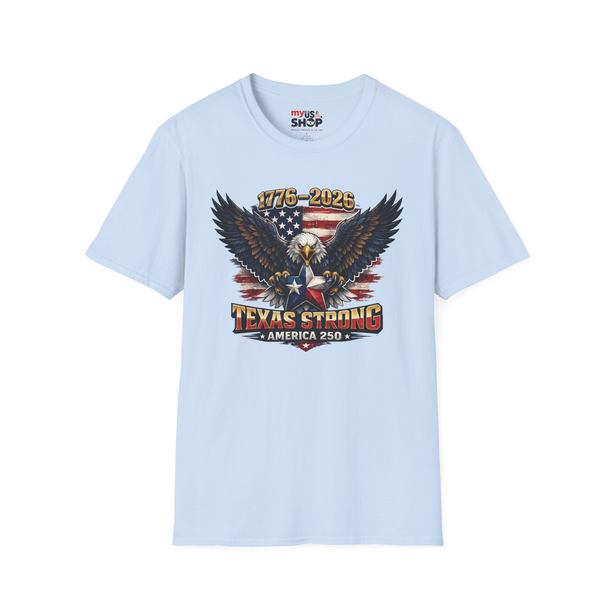 America 250 Texas Shirt — Texas Strong Patriotic Eagle Graphic Tee