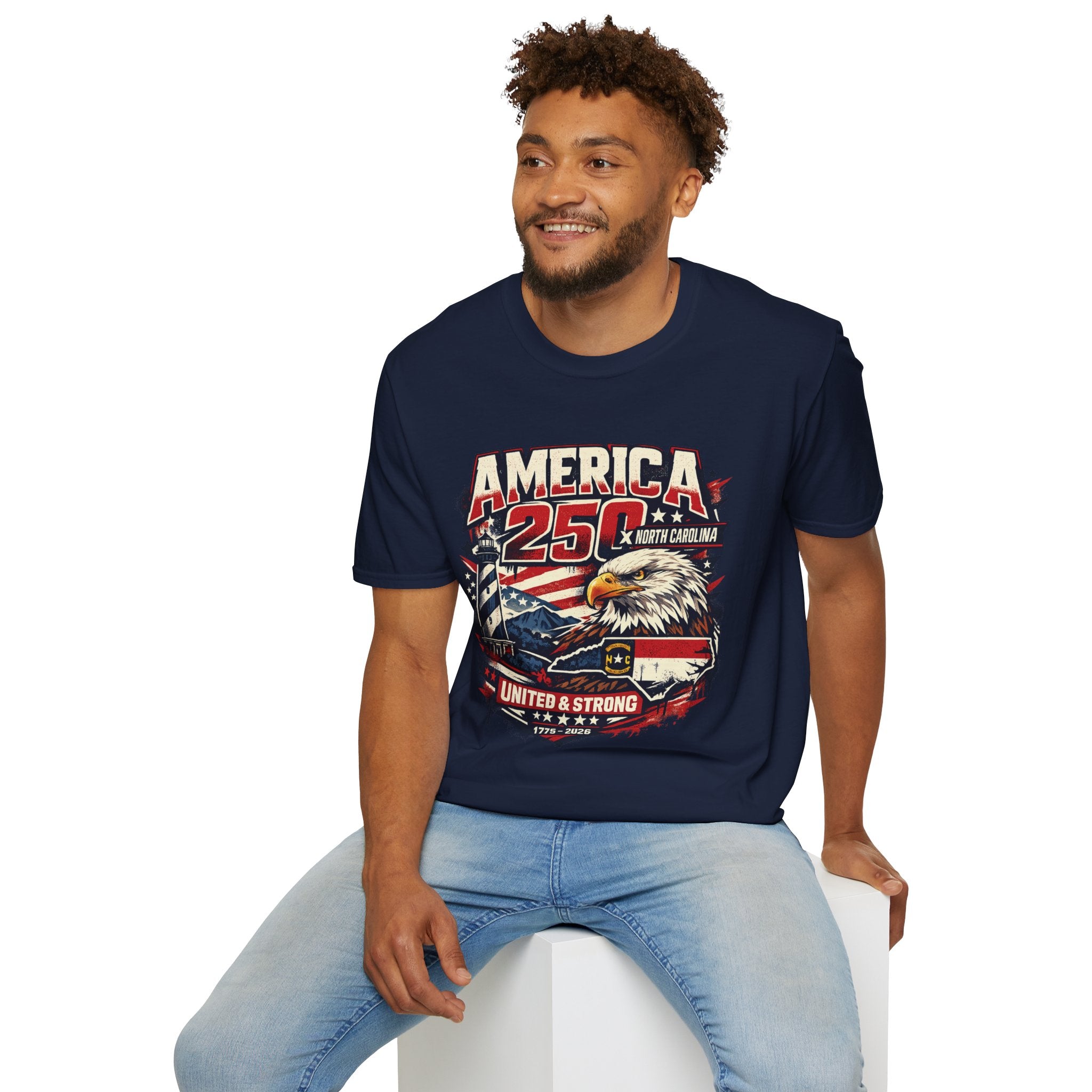 America 250 North Carolina Eagle T-Shirt — Patriotic USA 250th Anniversary Tee