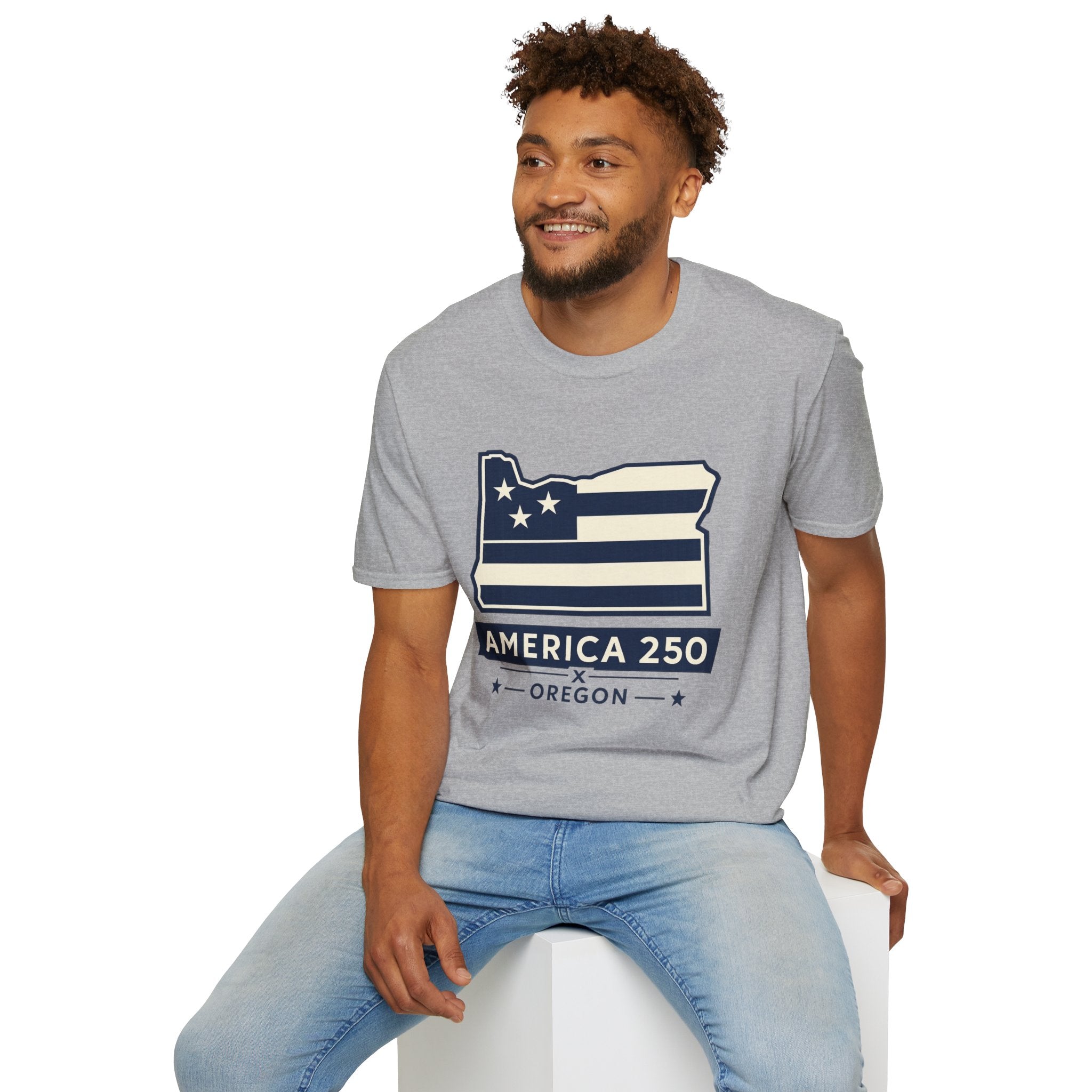 America 250 Oregon Shirt — Minimal Oregon State Flag Graphic Tee