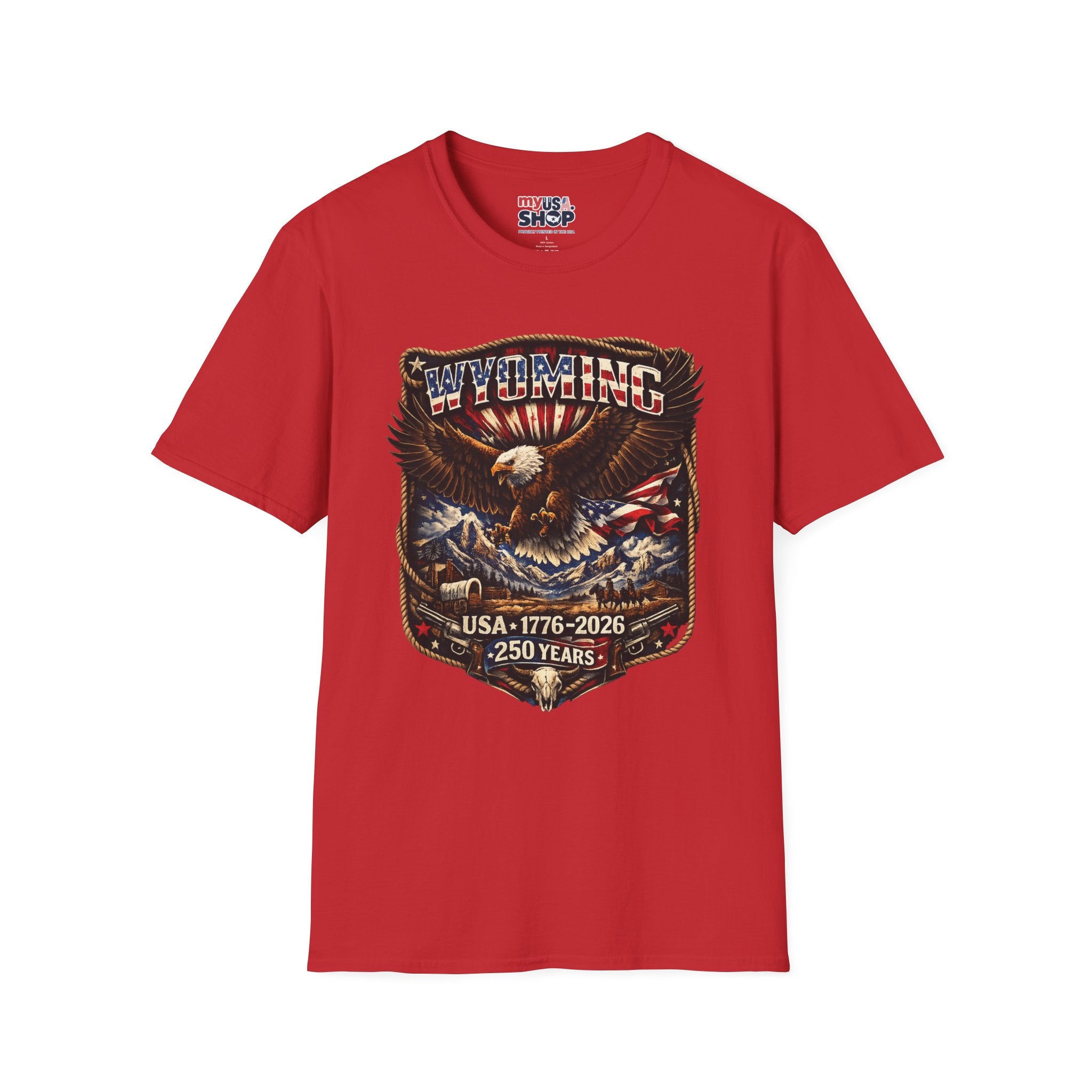 Wyoming Eagle T-Shirt — Patriotic America 250th Anniversary Graphic Tee