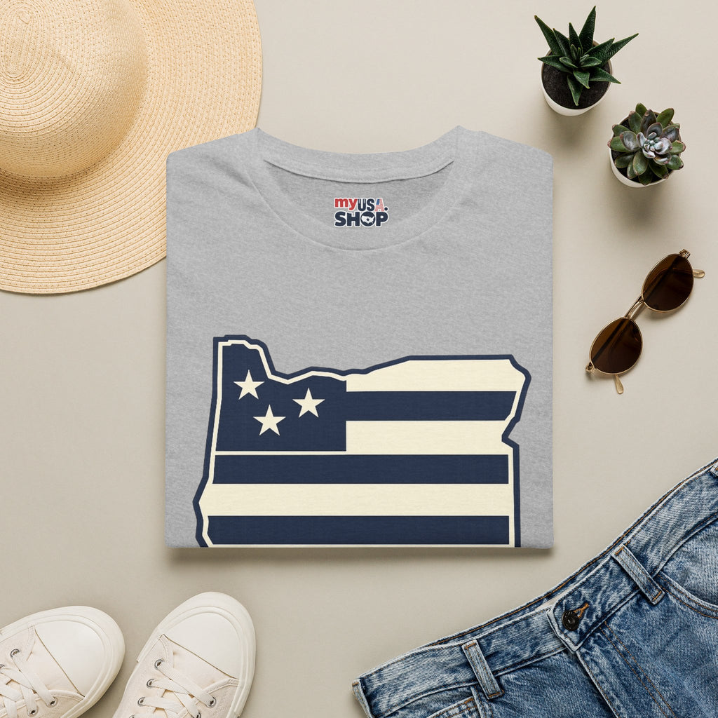 America 250 Oregon Shirt — Minimal Oregon State Flag Graphic Tee