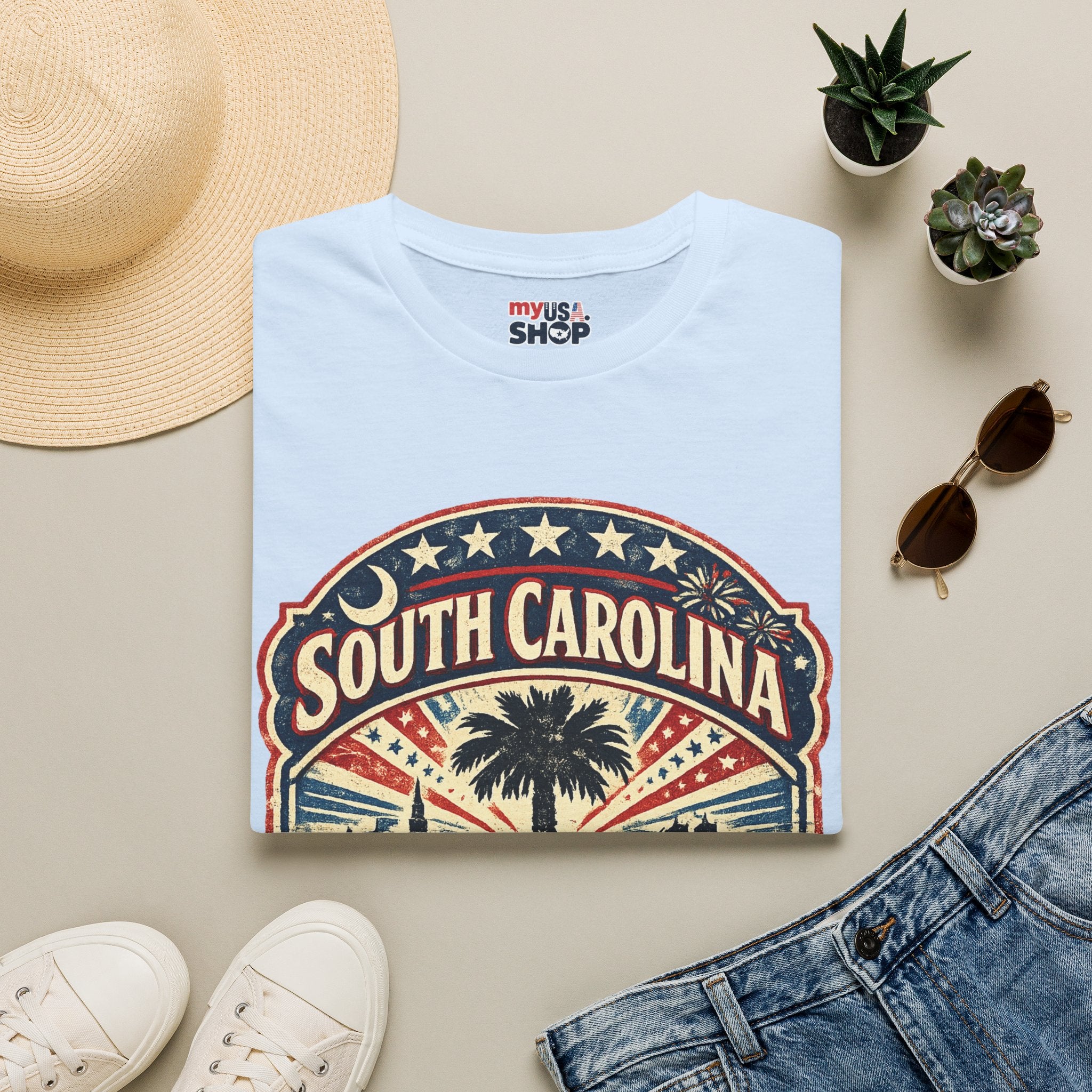 America 250 South Carolina Anniversary T-Shirt — Retro State Pride Tee