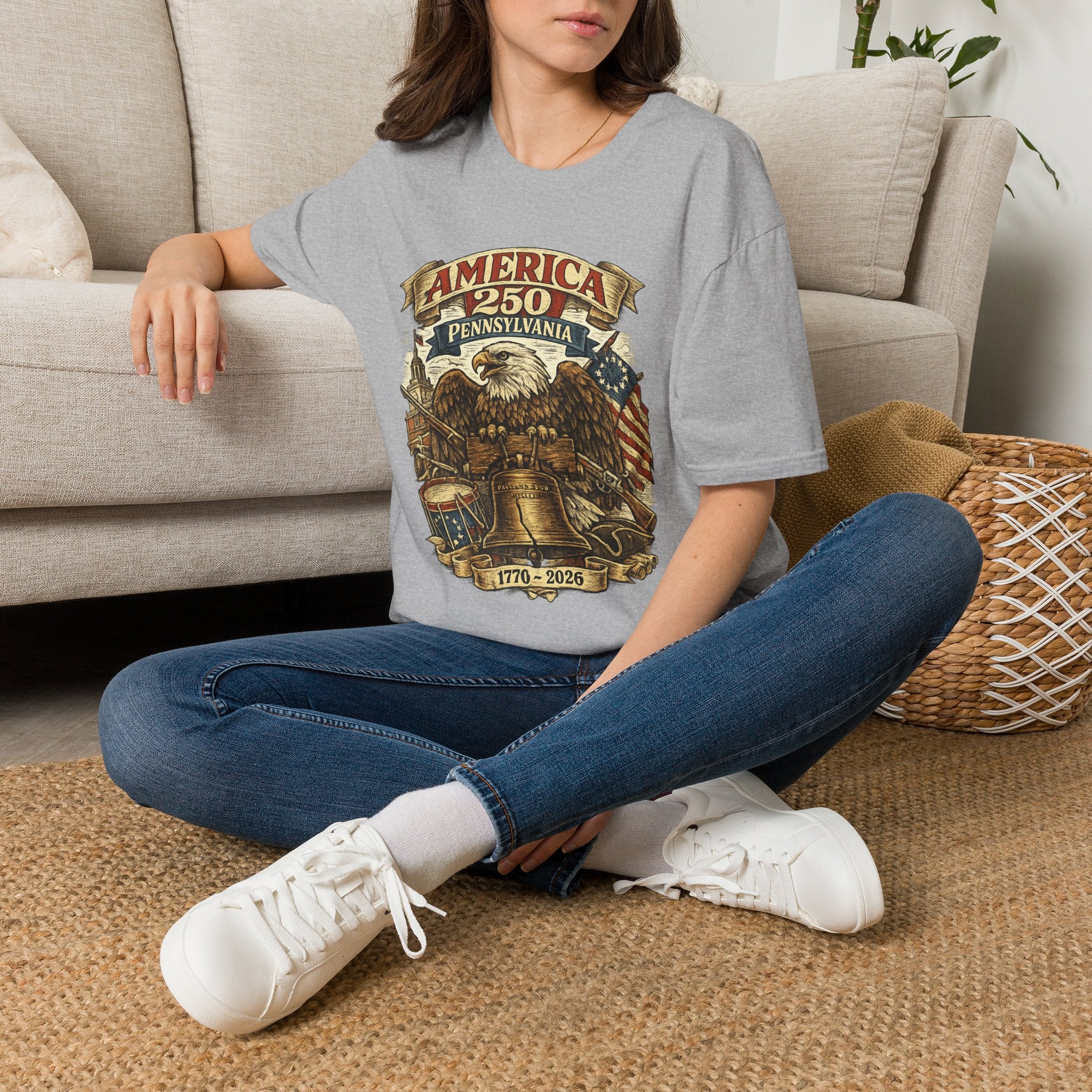 Pennsylvania America 250 Shirt — Colonial Eagle Heritage Graphic Tee