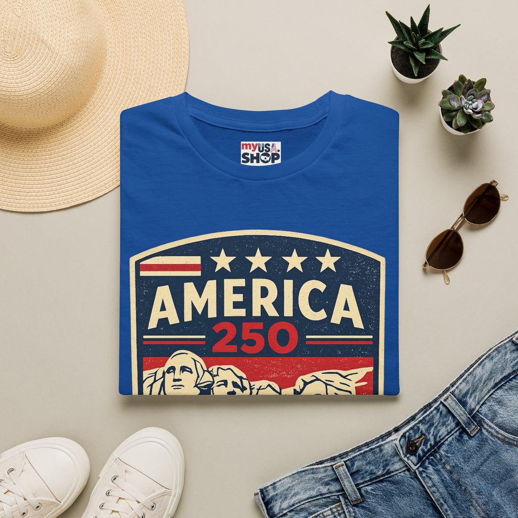 America 250 South Dakota Shirt — Retro Mount Rushmore USA Graphic Tee