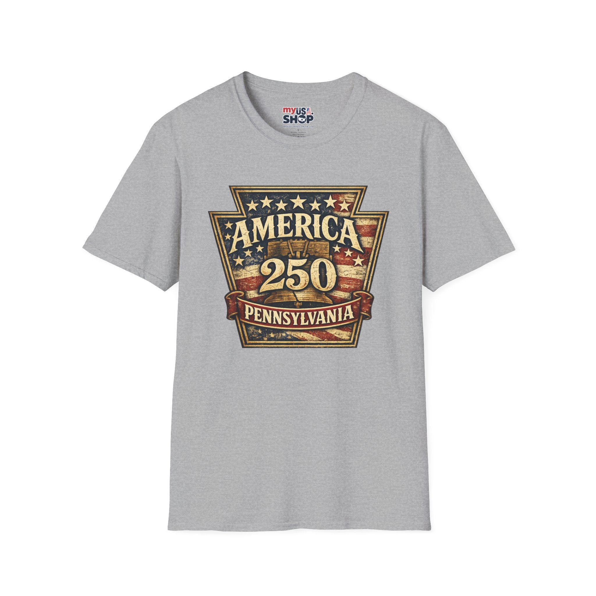 Pennsylvania America 250 Shirt — Keystone State Vintage Badge Graphic Tee