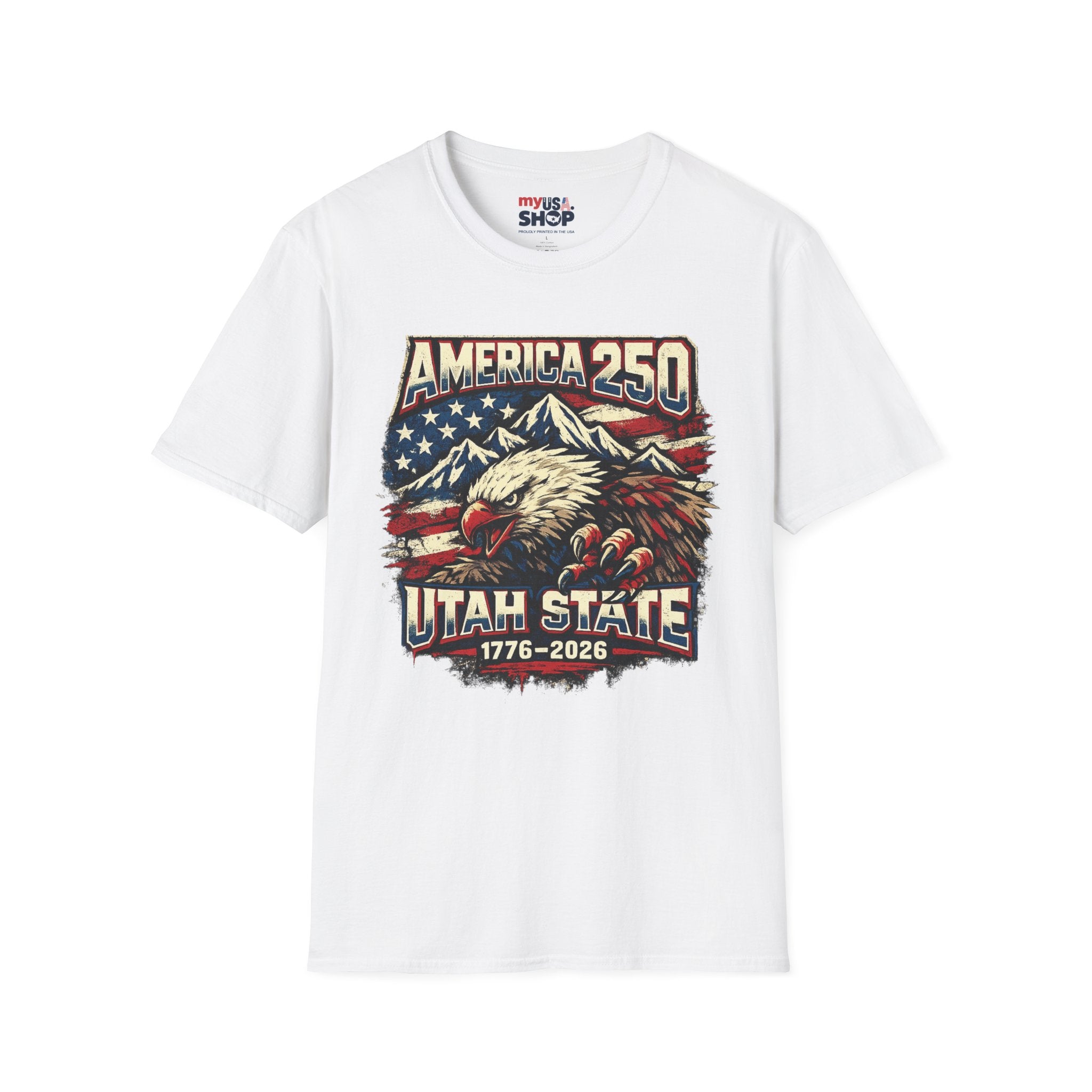 America 250 Utah State T-Shirt — Patriotic Eagle Mountain Graphic Tee