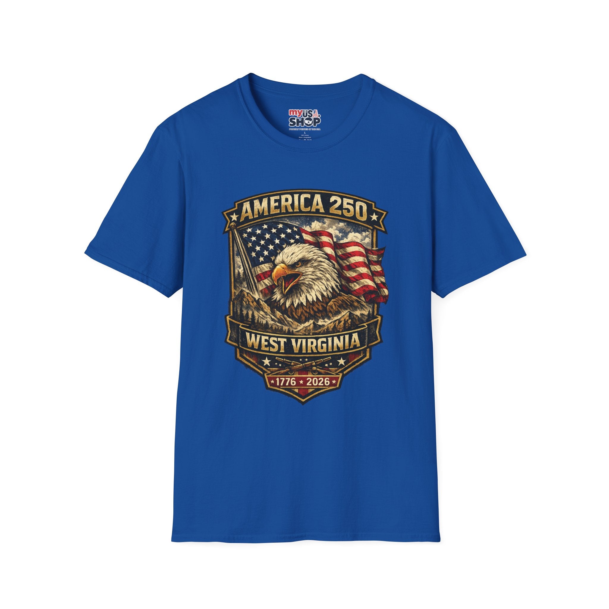 America 250 Eagle Flag T-Shirt — West Virginia Patriotic Anniversary Shirt
