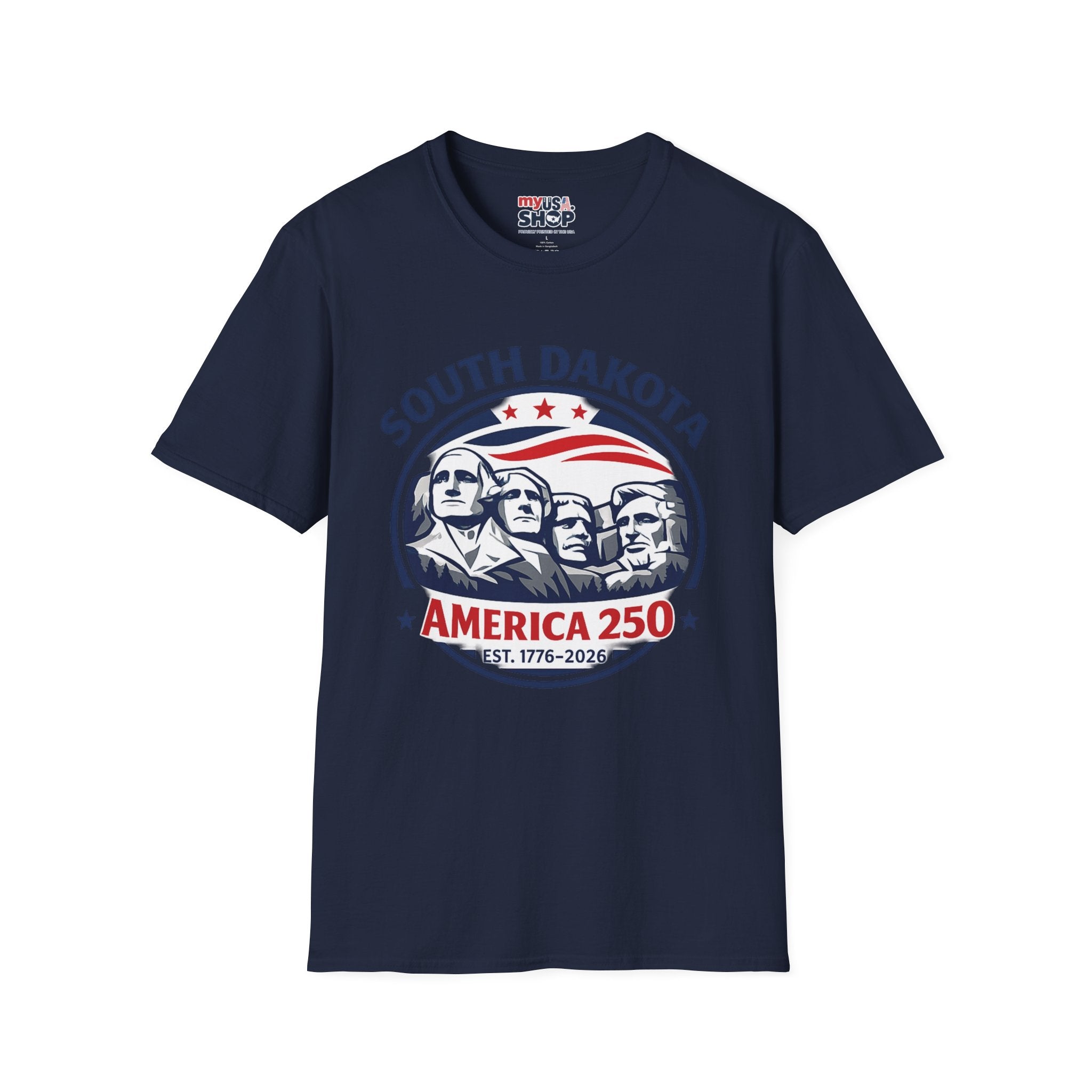America 250 South Dakota T-Shirt — Classic Patriotic Badge Graphic Tee