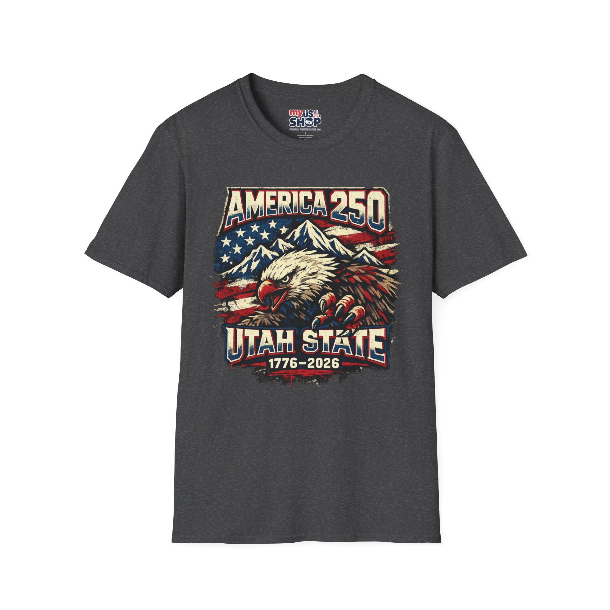 America 250 Utah State T-Shirt — Patriotic Eagle Mountain Graphic Tee