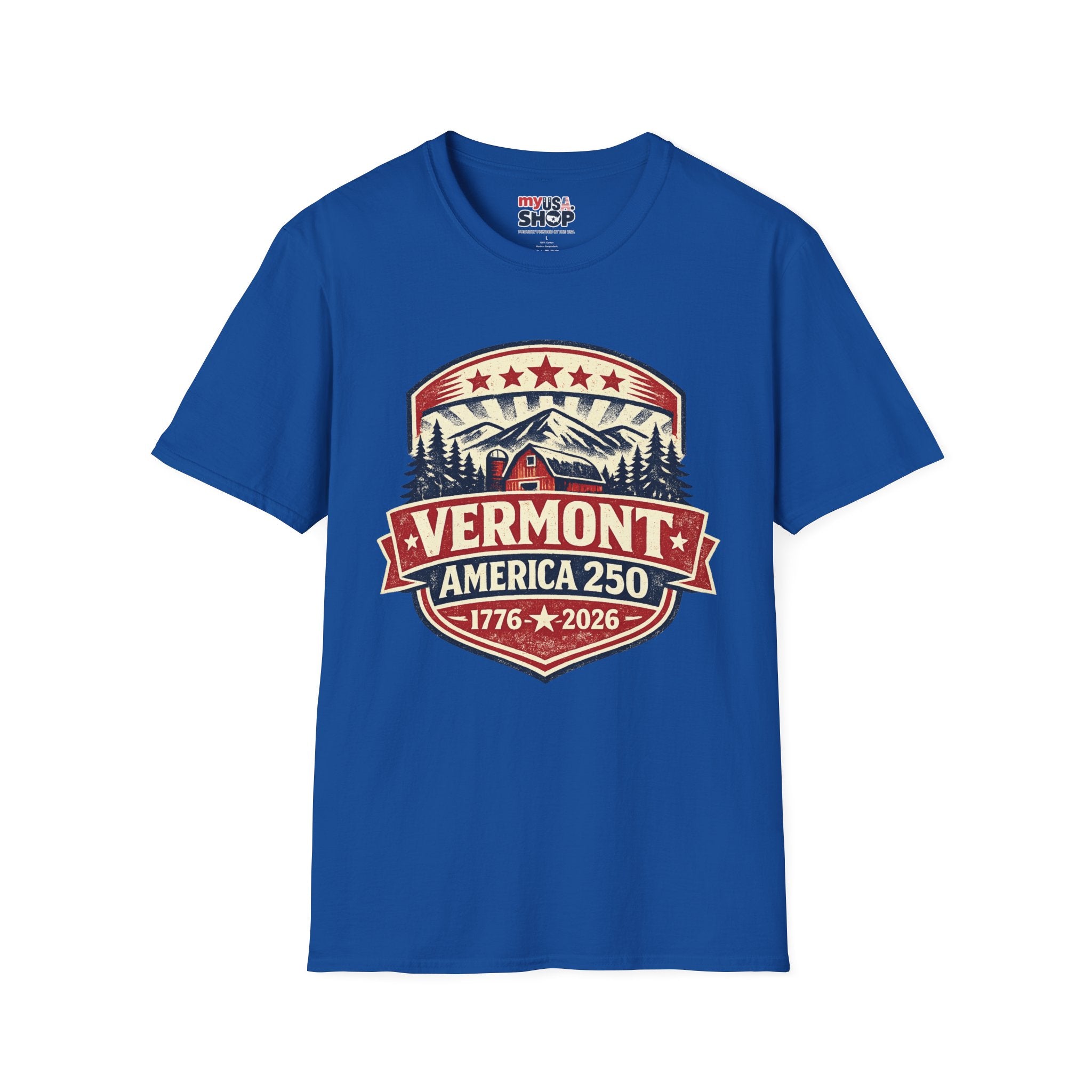 America 250 – Vermont 1776–2026 Mountain Heritage Vintage Tee Design