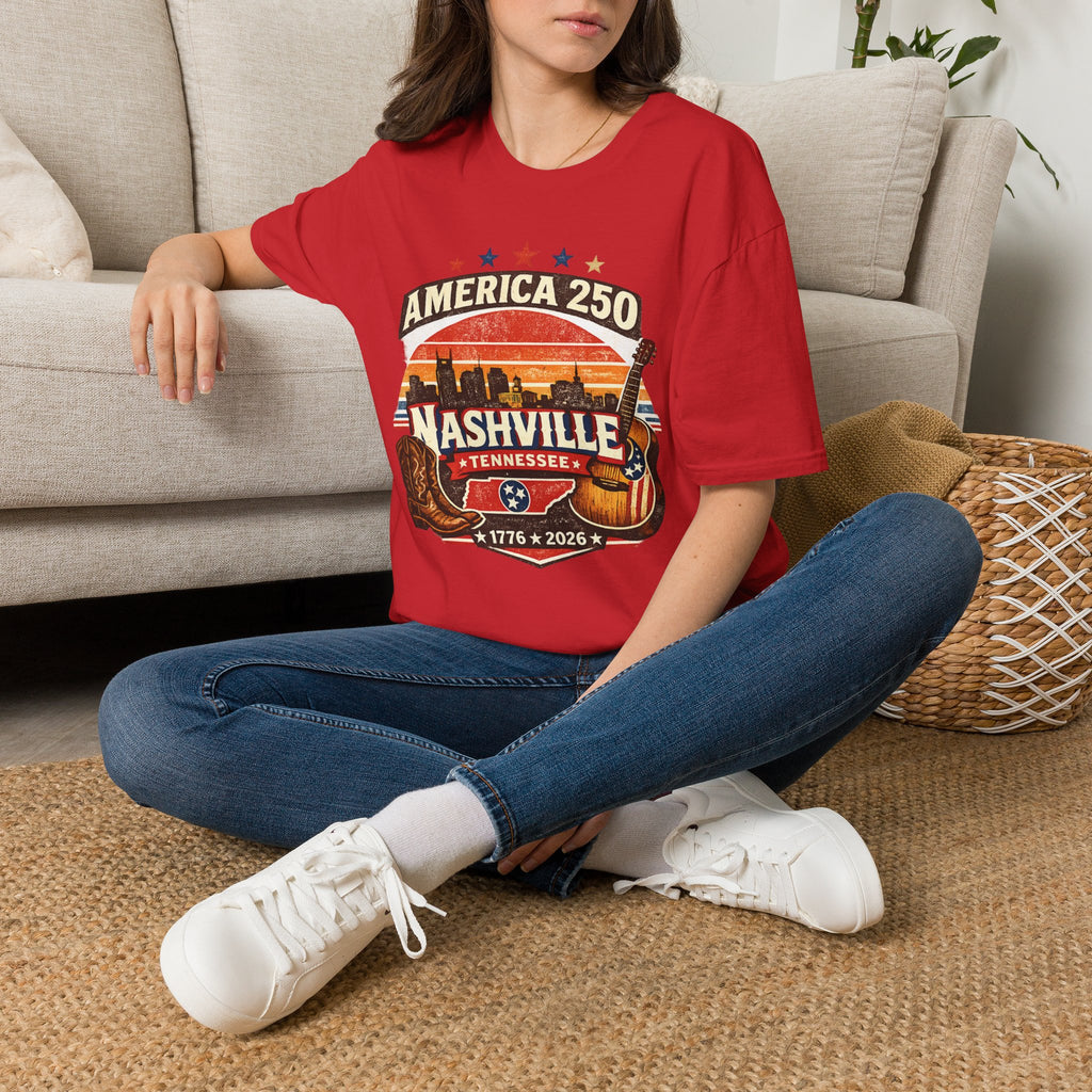 America 250 Nashville Tennessee T-Shirt — Patriotic Music City Graphic Tee