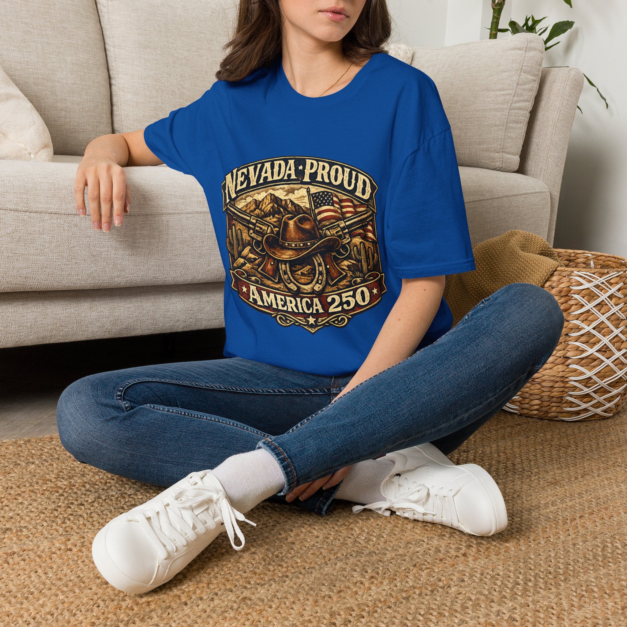 America 250 Nevada Proud T-Shirt — Vintage American Western Design
