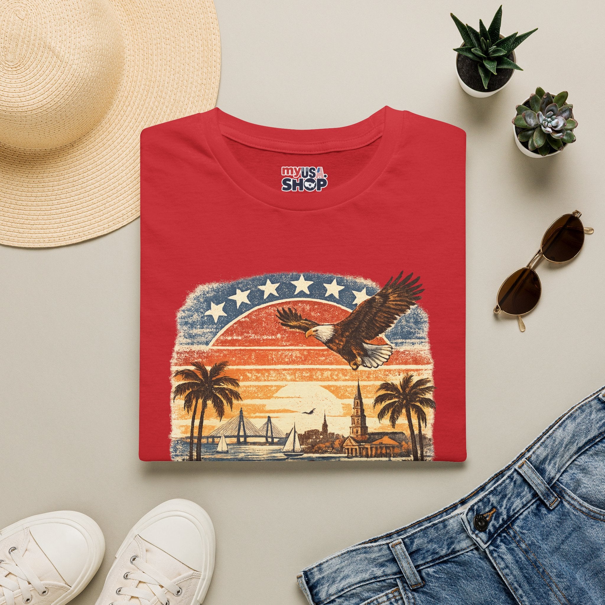 South Carolina Vintage Eagle T-Shirt — America Celebrates 250 Retro Tee