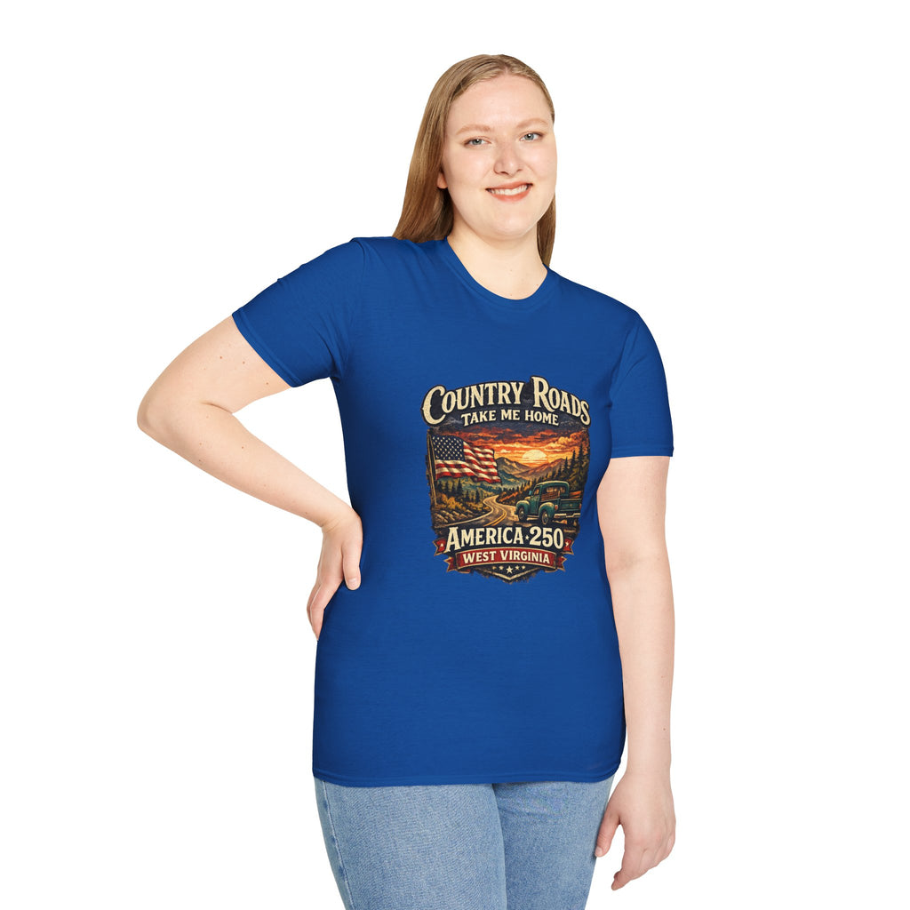 America 250 T-Shirt — "Take Me Home" West Virginia Scenic Graphic Tee