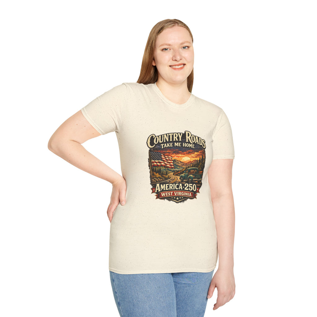 America 250 T-Shirt — "Take Me Home" West Virginia Scenic Graphic Tee