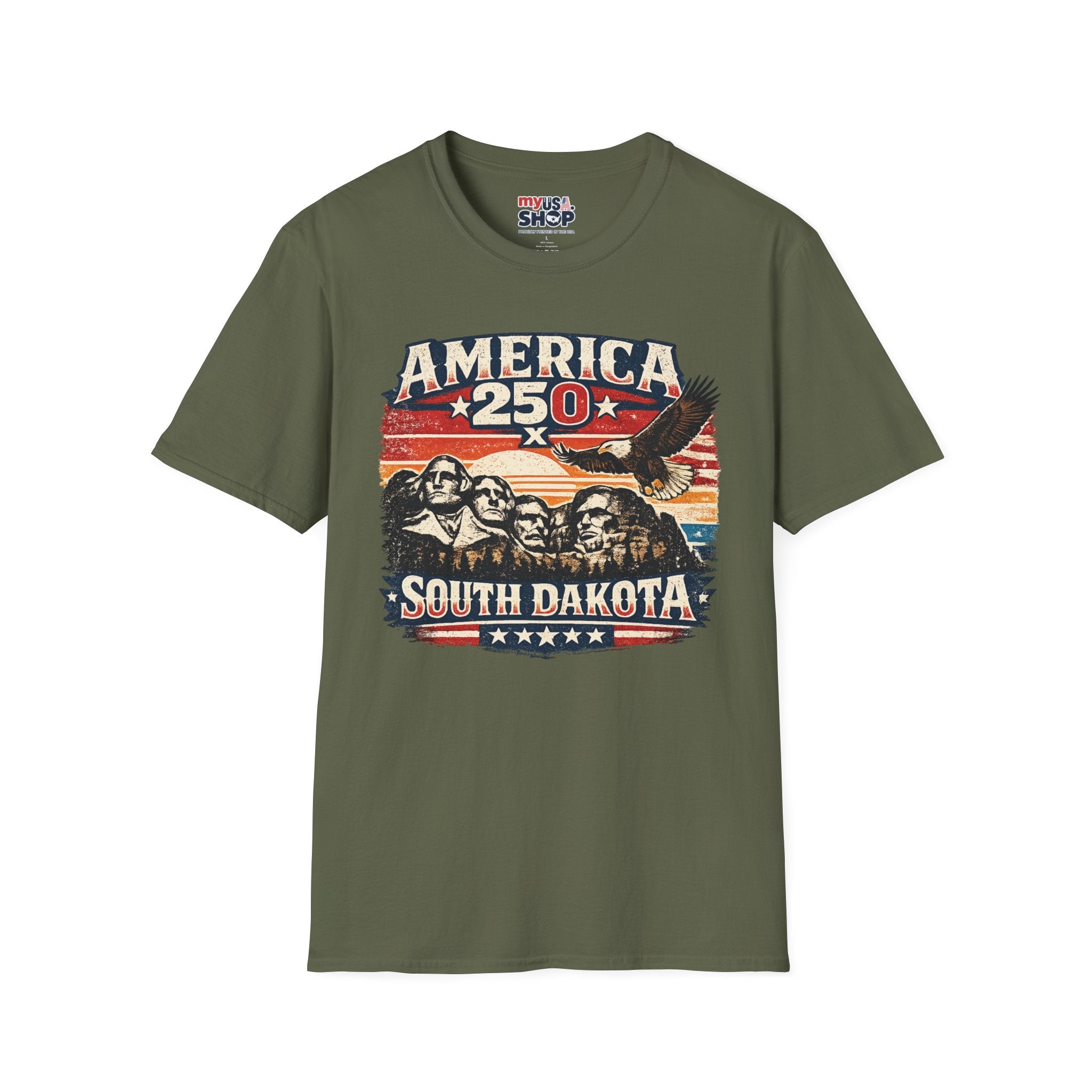 America 250 South Dakota T-Shirt — Vintage Eagle Patriotic USA Graphic Tee