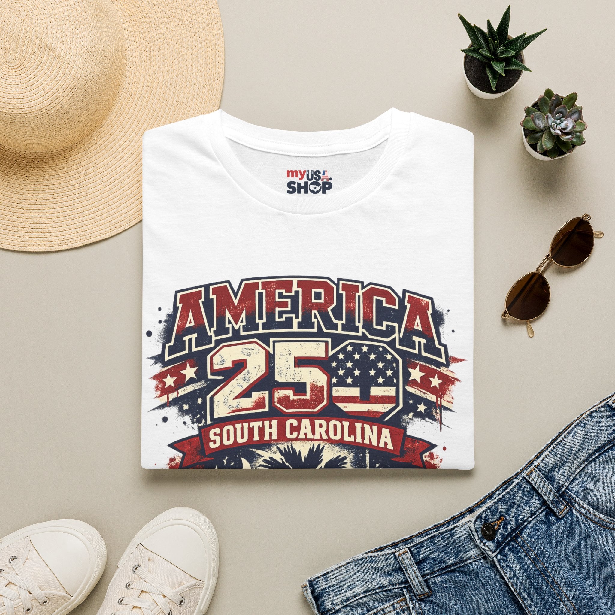 America 250 South Carolina T‑Shirt — Patriotic 250th Anniversary USA Graphic Tee