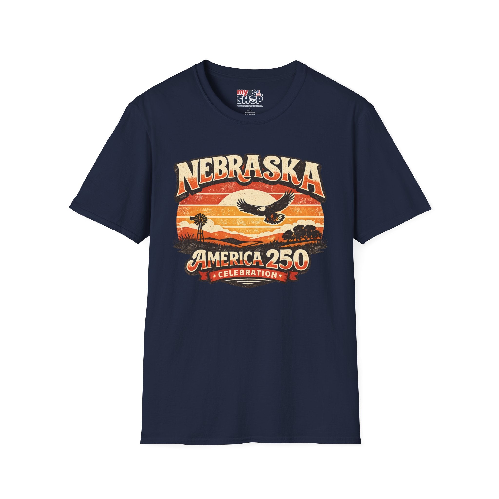 Nebraska America 250 Retro Sunset T-Shirt