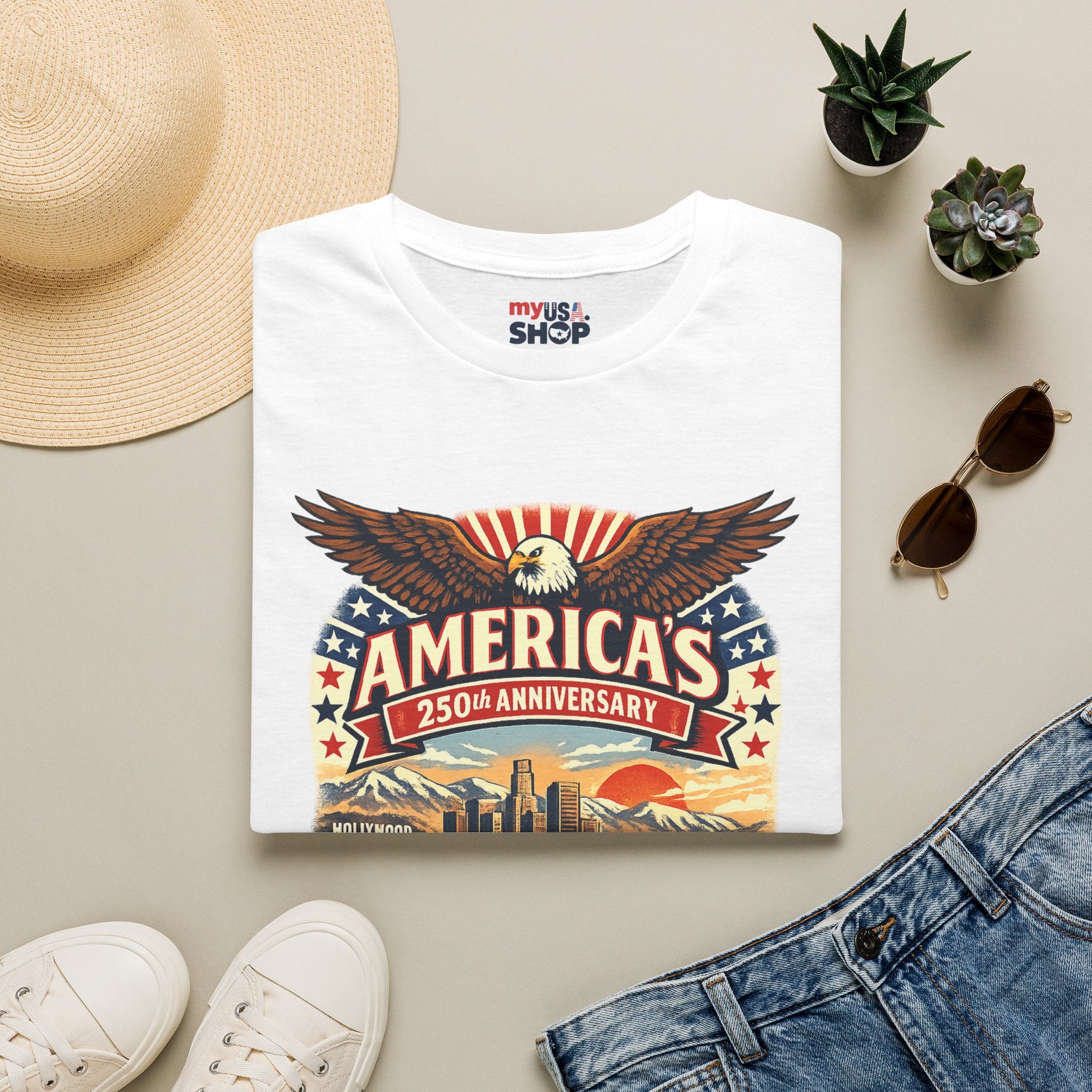 America 250 Patriotic Route to Los Angeles California Tee