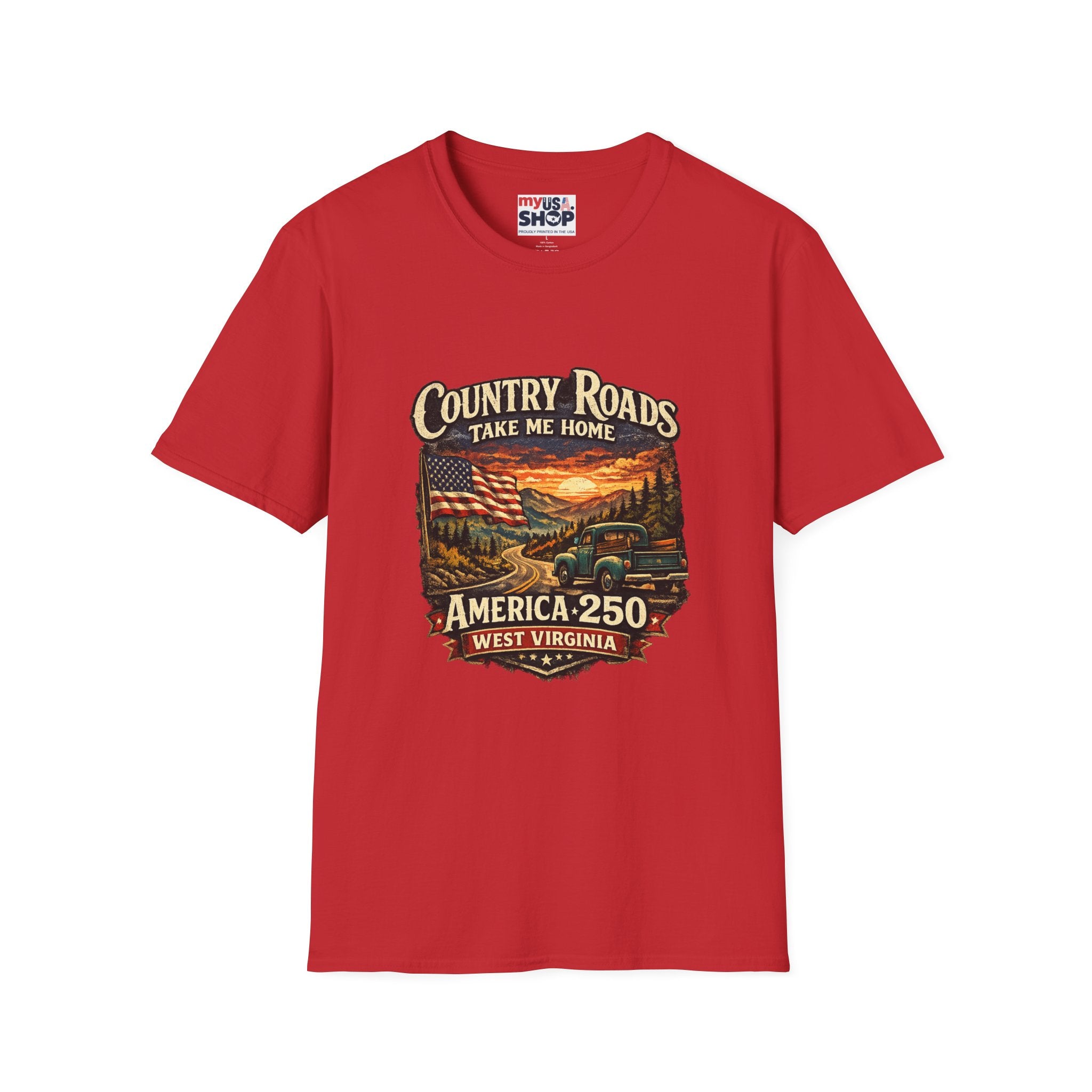America 250 T-Shirt — "Take Me Home" West Virginia Scenic Graphic Tee