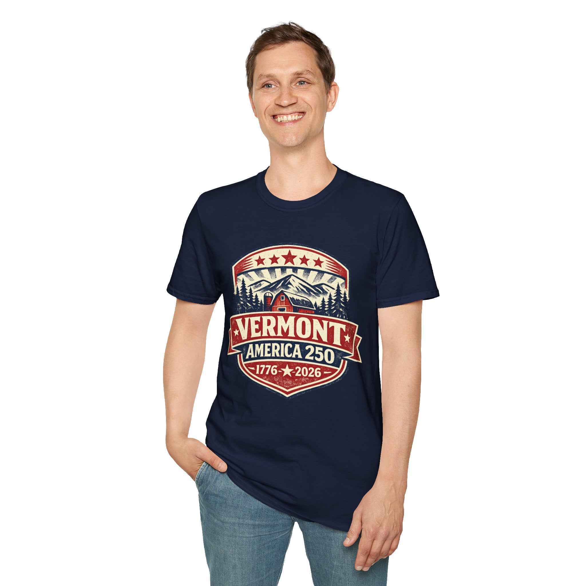 America 250 – Vermont 1776–2026 Mountain Heritage Vintage Tee Design
