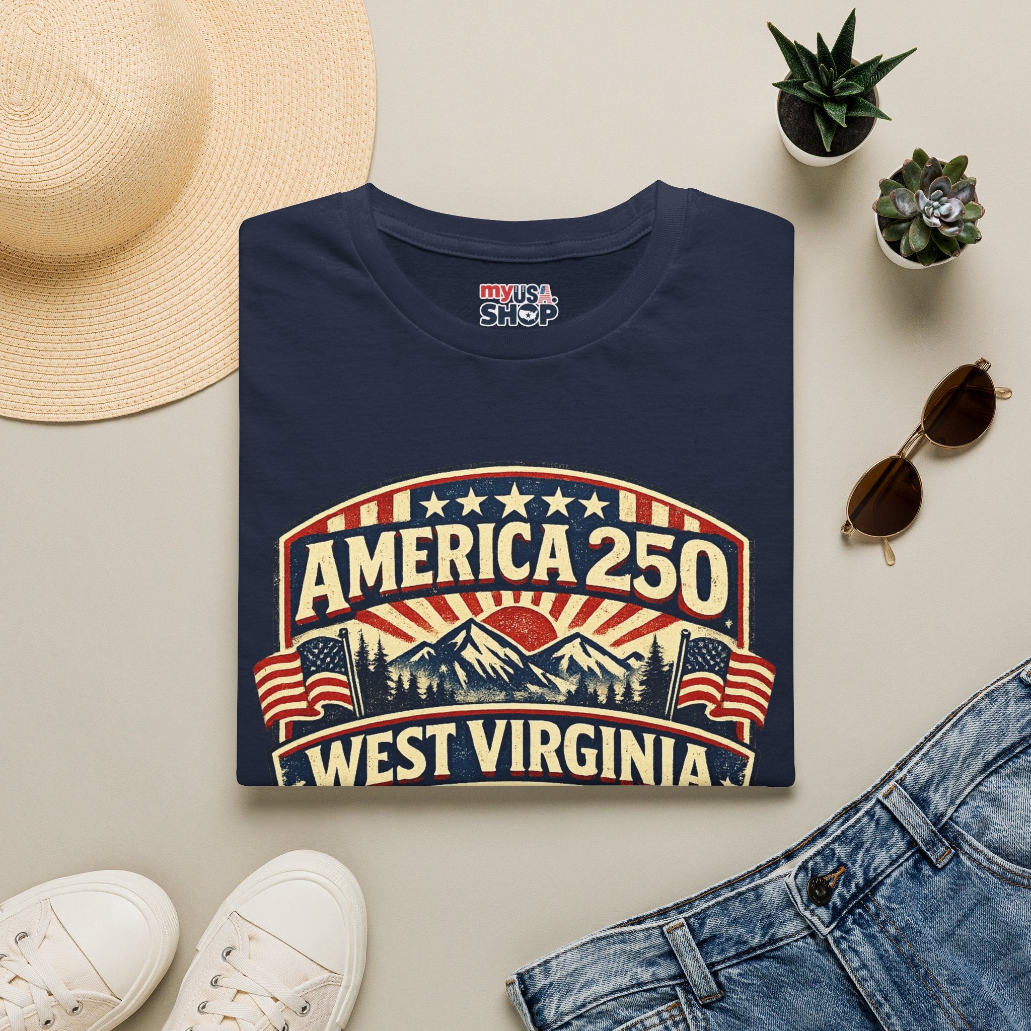 America 250 West Virginia T-Shirt — 250 Years of Freedom 1776–2026 Celebration Tee