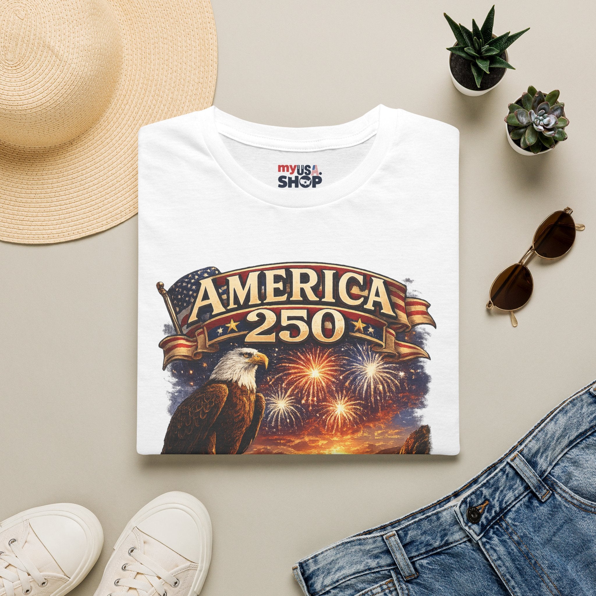 America 250 Eagle Fireworks T-Shirt