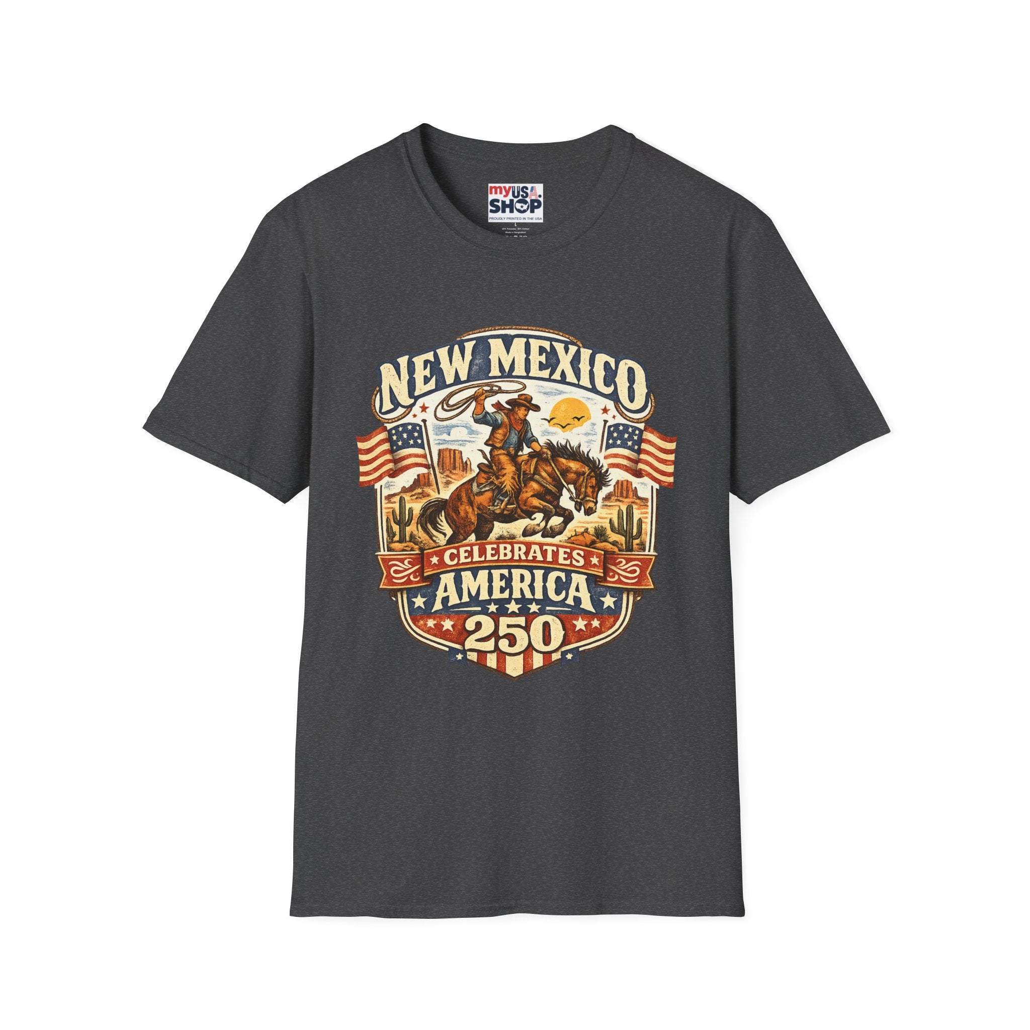 America 250 New Mexico Cowboy Rodeo T-Shirt — Vintage Western Tee