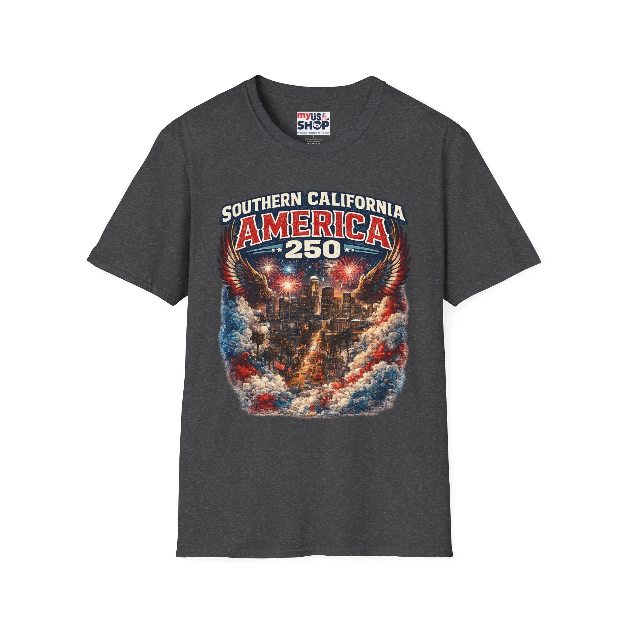 Southern California America 250 T-Shirt — Patriotic Eagle Fireworks Tee